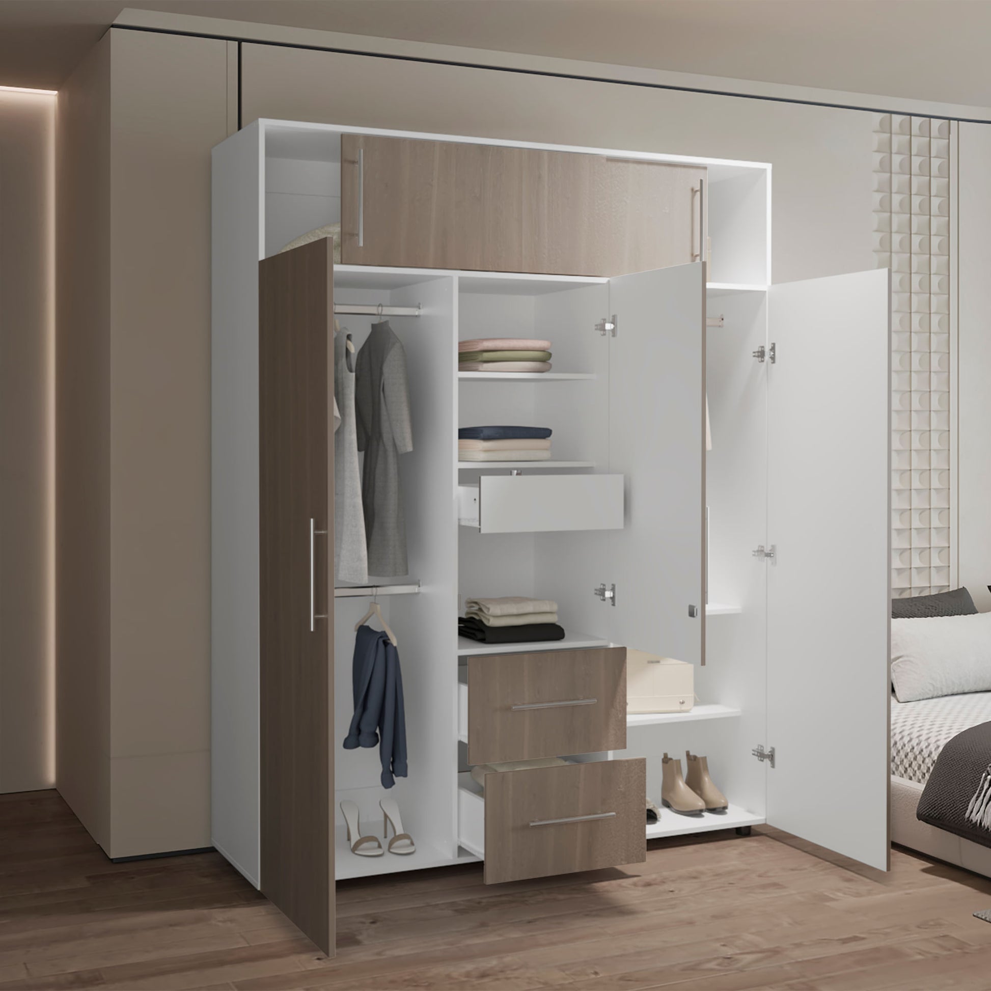Closet Bigaf 204X160X50 Rta Bardolino Blanco