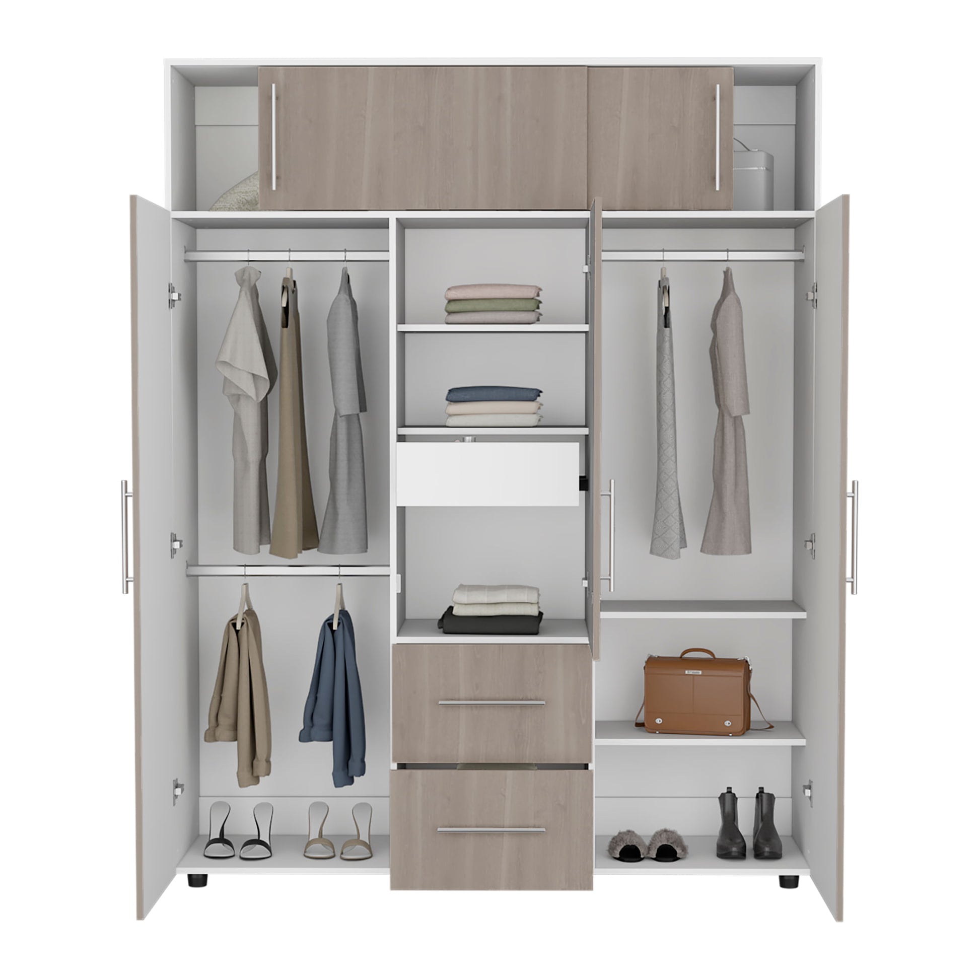 Closet Bigaf 204X160X50 Rta Bardolino Blanco