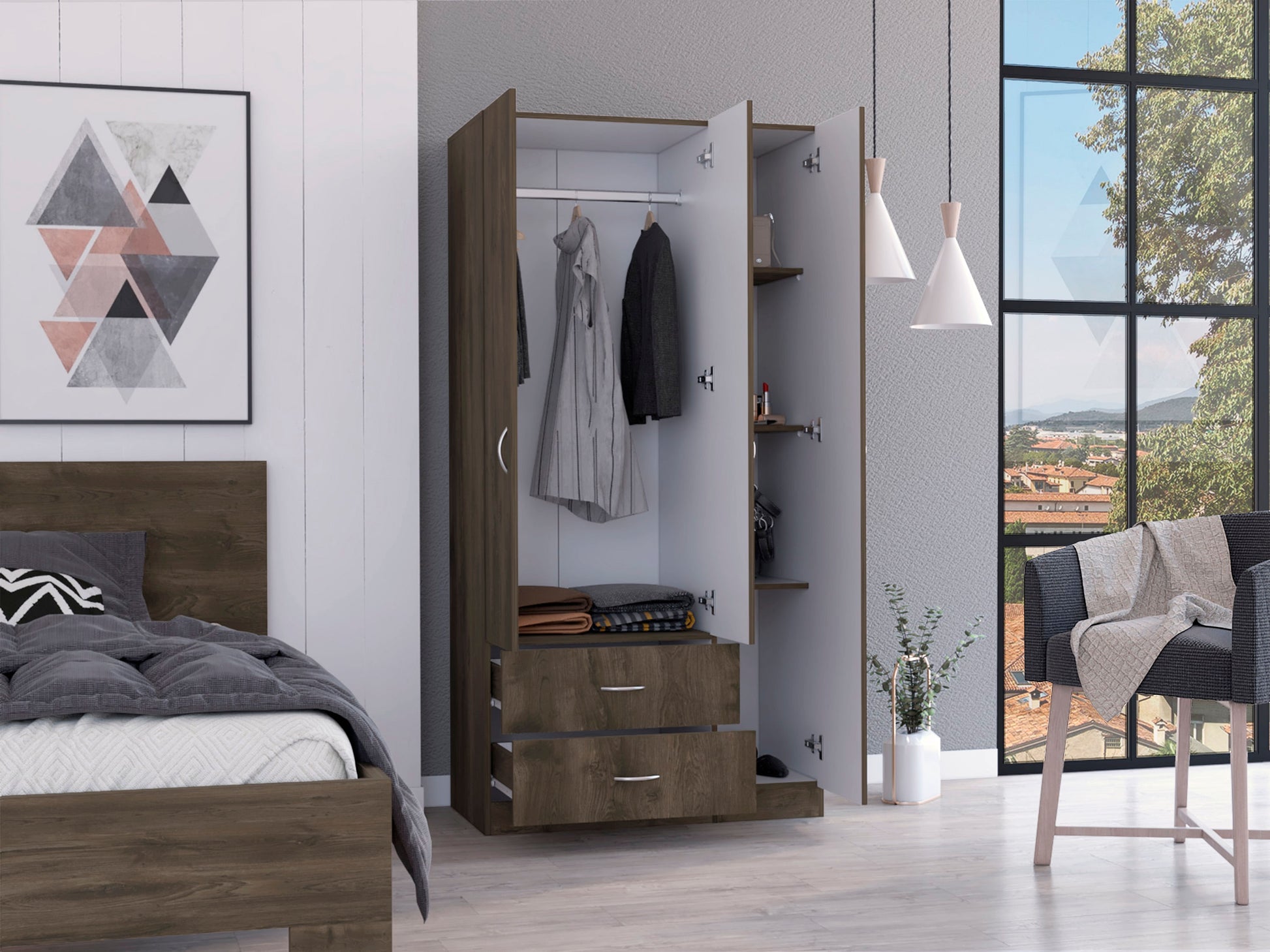 Closet Austral 3P 180 X 90 X 47 Rta Bellota + Blanco