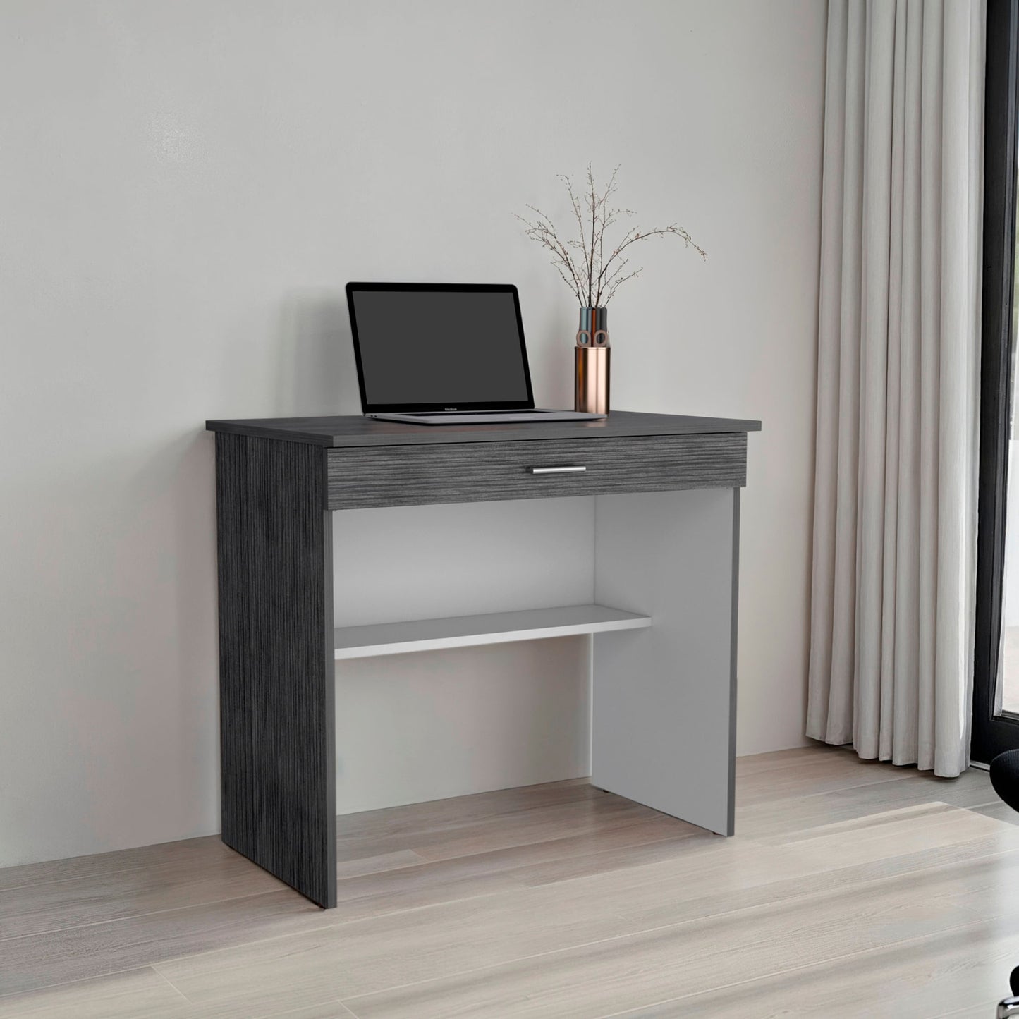 Escritorio 80C 73X80X49 Rta Roble Gris Blanco