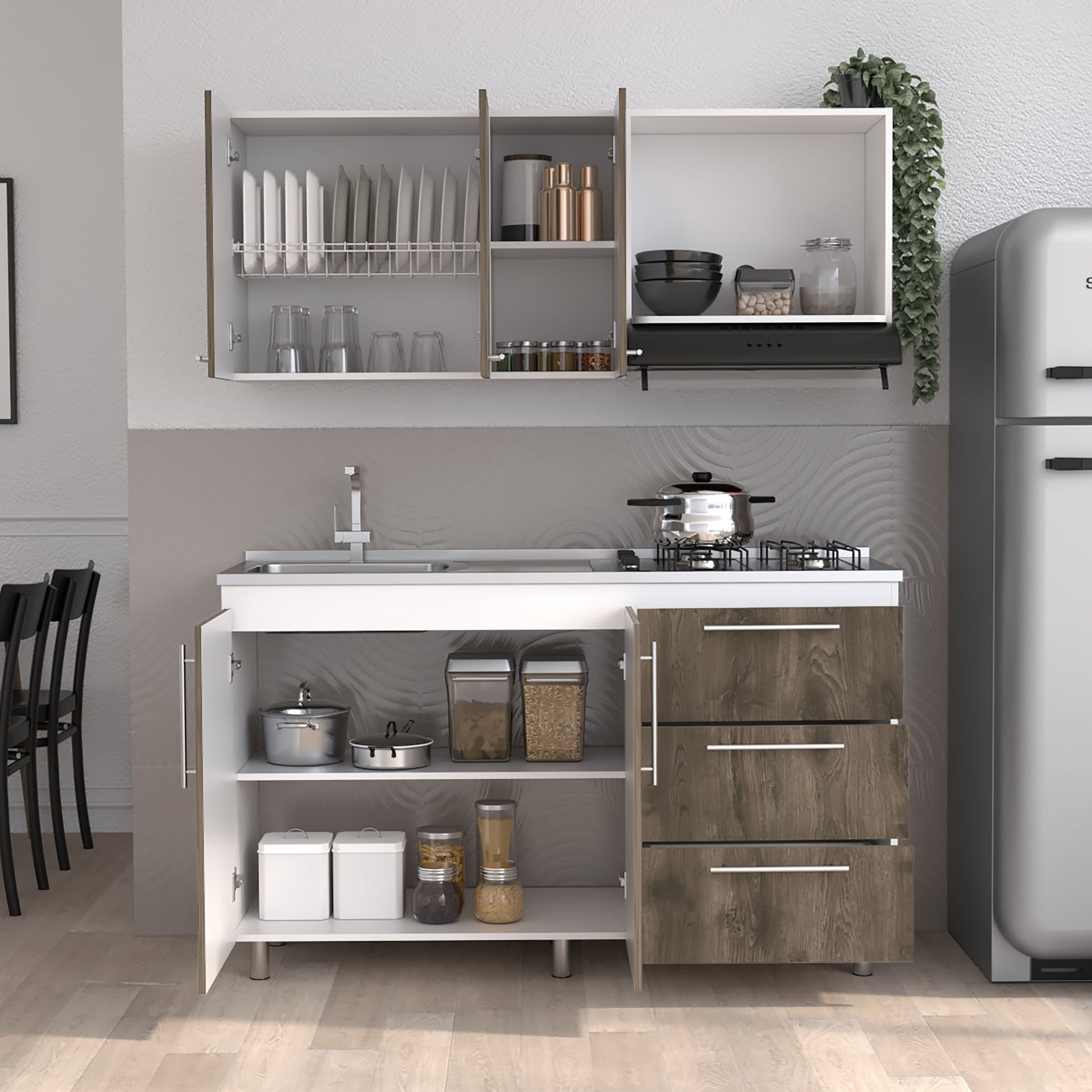 Cocina 150 Rubi Mzn Izq Rta Blanco Bellota