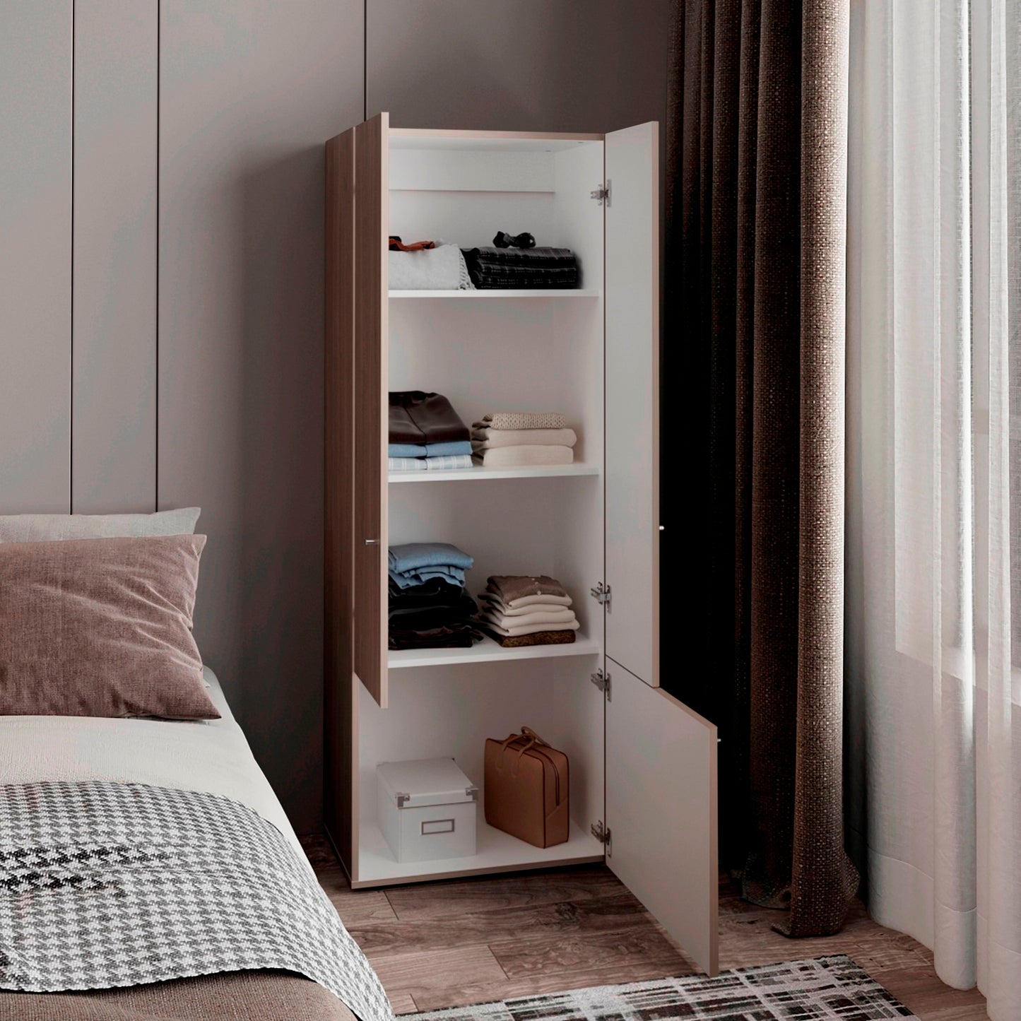 Closet 3 Puertas Tuhogar 170X60X40 Bardolino Blanco