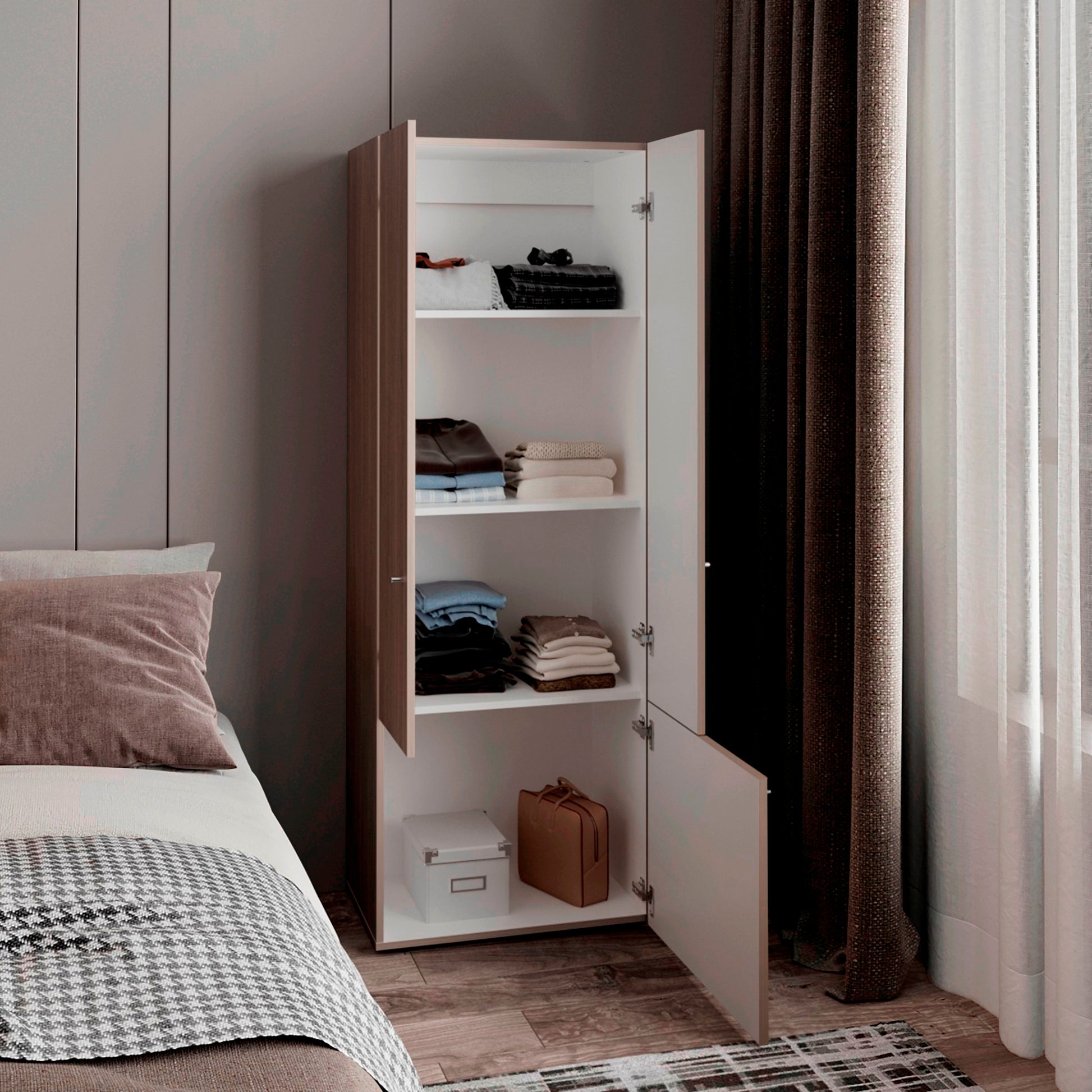 Closet 3 Puertas Tuhogar 170X60X40 Bardolino Blanco