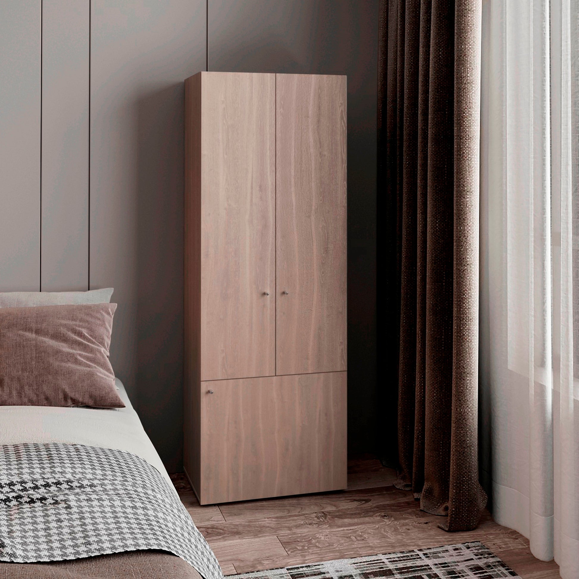 Closet 3 Puertas Tuhogar 170X60X40 Bardolino Blanco