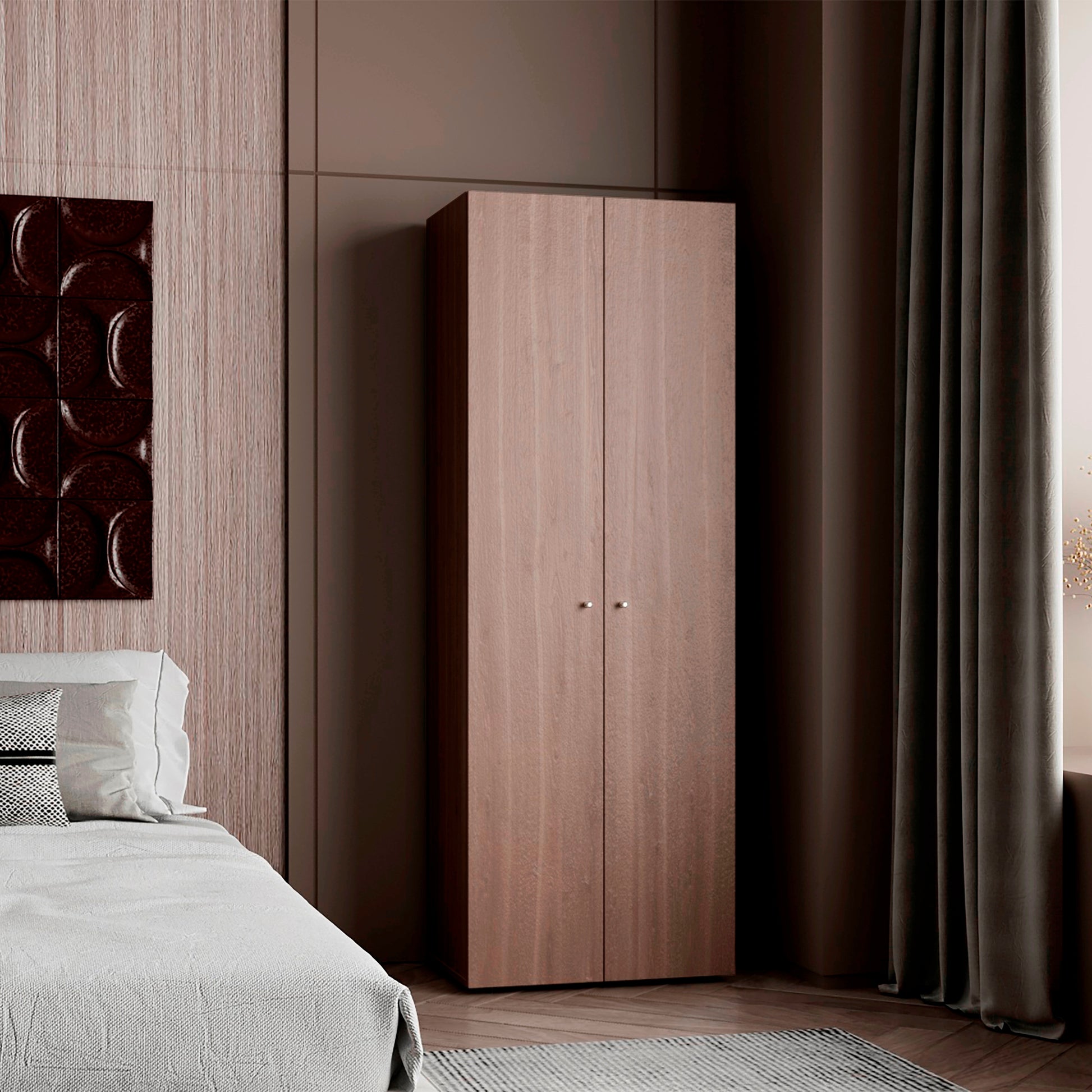 Closet 2 Puertas Tuhogar  170X60X40 Rta Bardolino Blanco