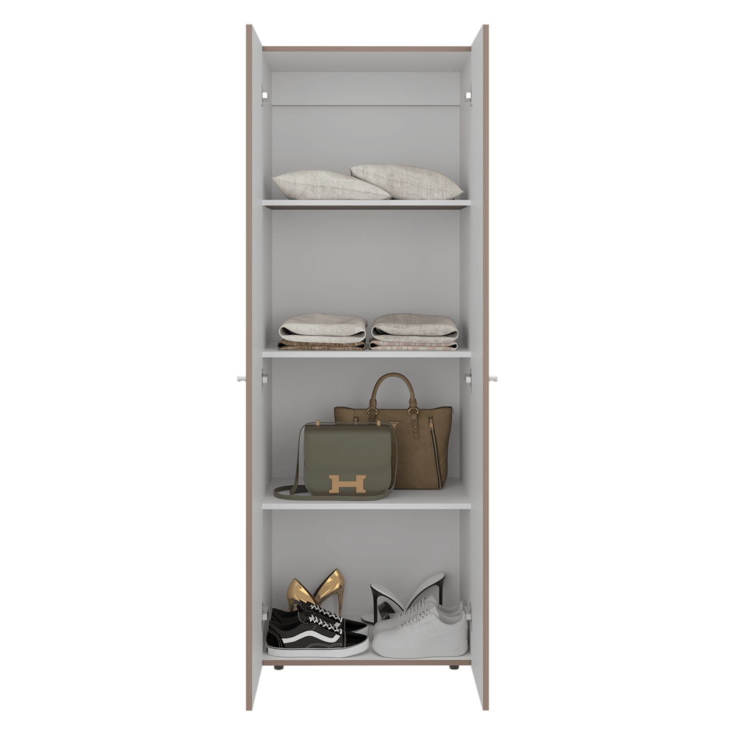 Closet 2 Puertas Tuhogar  170X60X40 Rta Bardolino Blanco