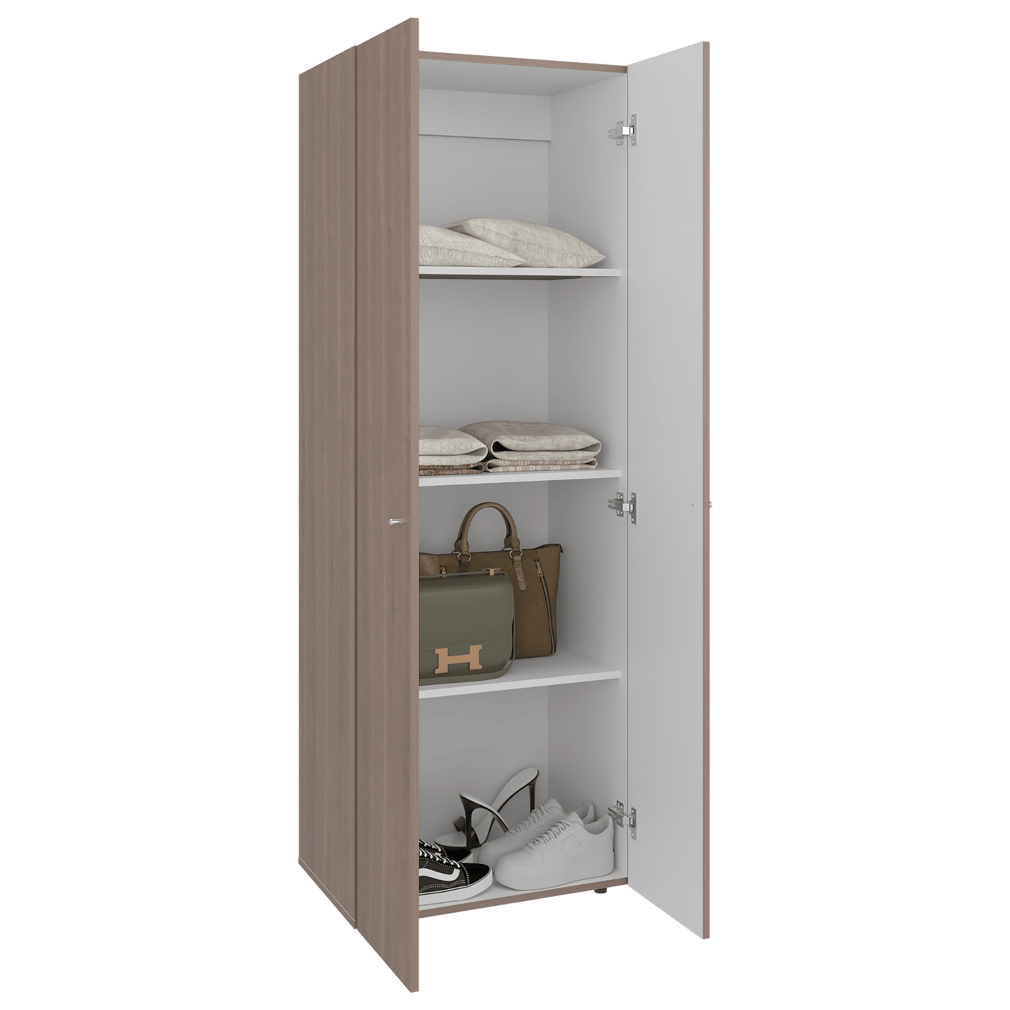 Closet 2 Puertas Tuhogar  170X60X40 Rta Bardolino Blanco