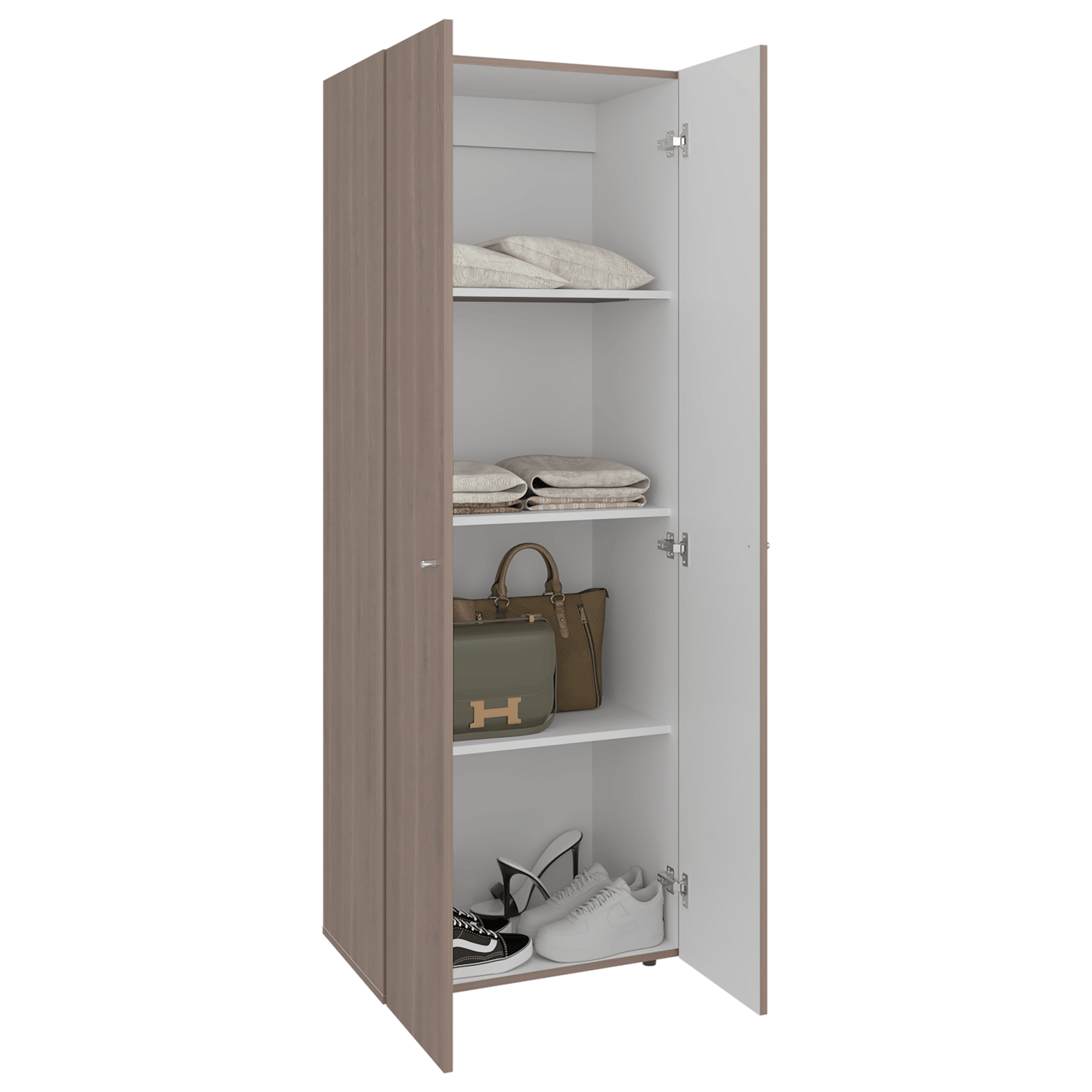 Closet 2 Puertas Tuhogar  170X60X40 Rta Bardolino Blanco