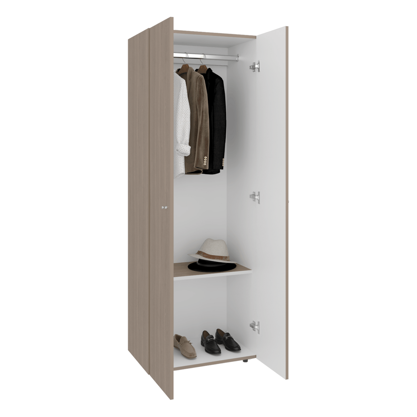 Closet 2 Puertas E1 Tuhogar 170X60X40 Rta Bardolino Blanco
