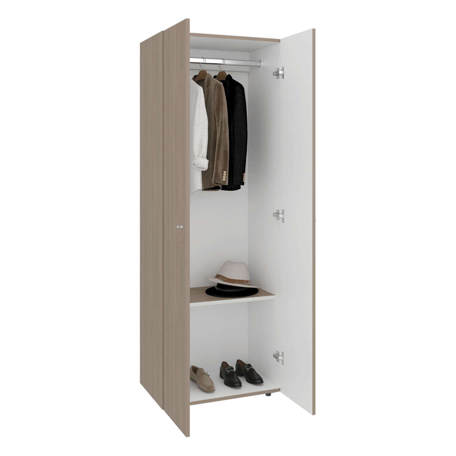 Closet 2 Puertas E1 Tuhogar 170X60X40 Rta Bardolino Blanco