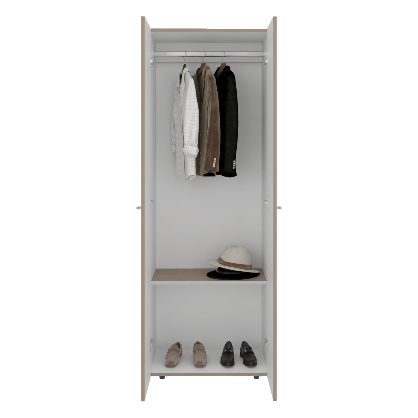 Closet 2 Puertas E1 Tuhogar 170X60X40 Rta Bardolino Blanco
