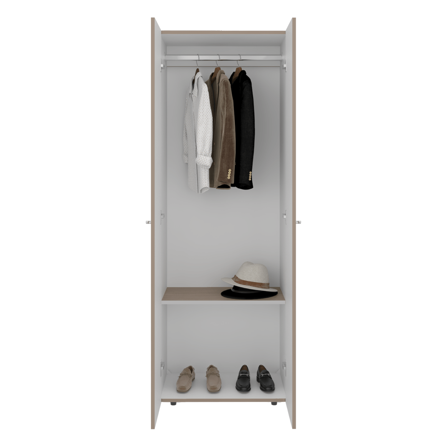 Closet 2 Puertas E1 Tuhogar 170X60X40 Rta Bardolino Blanco