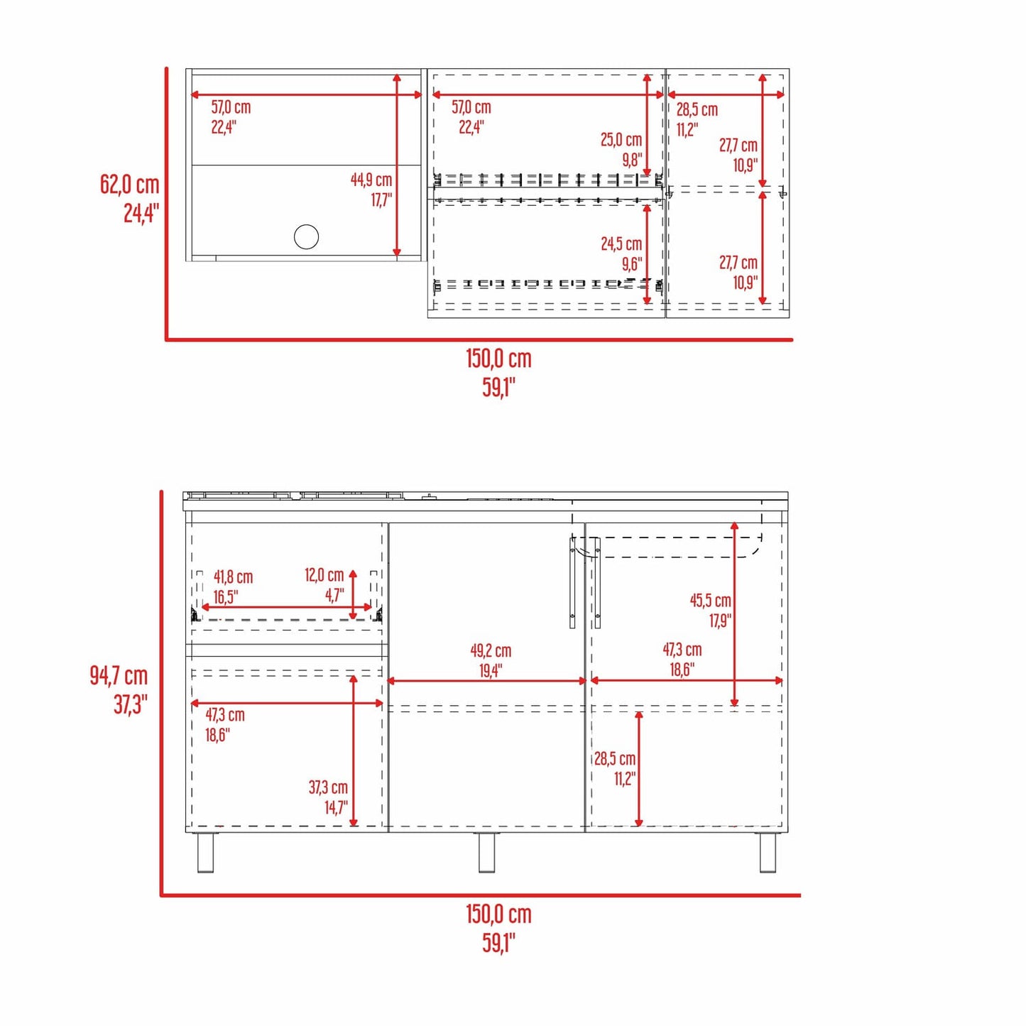 Cocina 150 Florence Meson Der Blanco Rta Bardolino/Blanco Zf