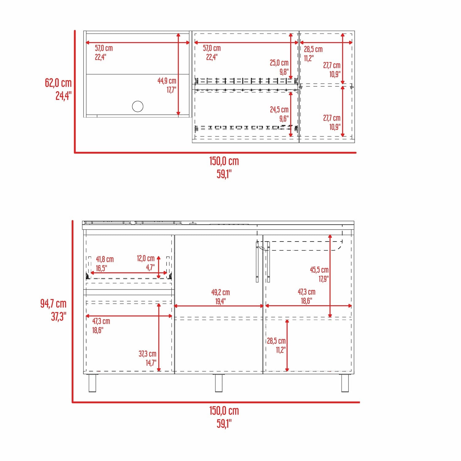Cocina 150 Florence Meson Der Blanco Rta Bardolino/Blanco Zf