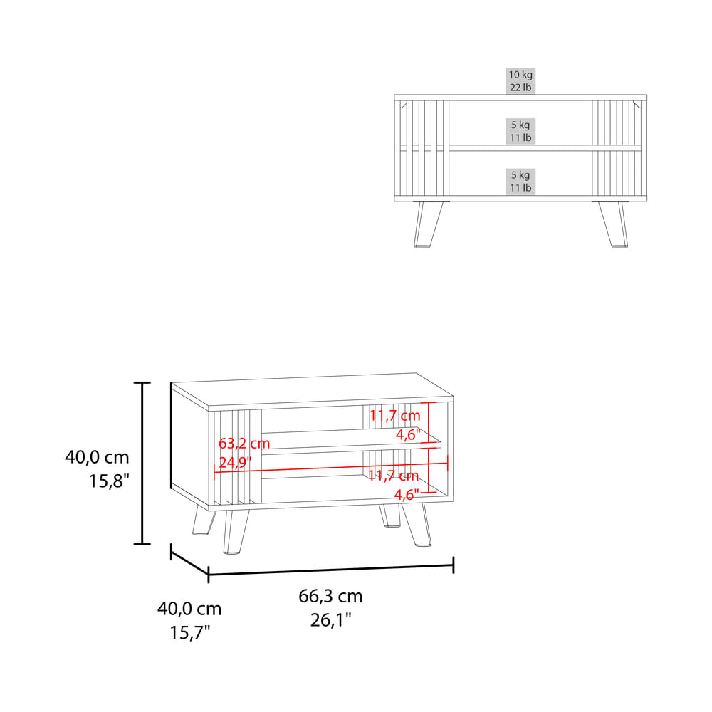 Mesa De Centro Shawnee 40X66X40 Rta Wengue Fresno Zf
