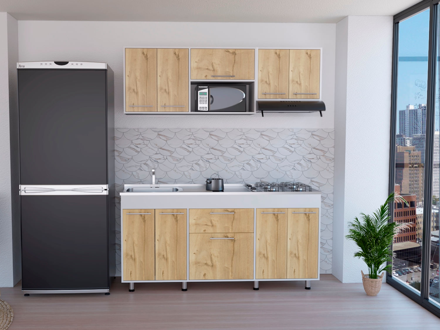 Cocina 180 Union Meson Izq Duna Blanco Rta