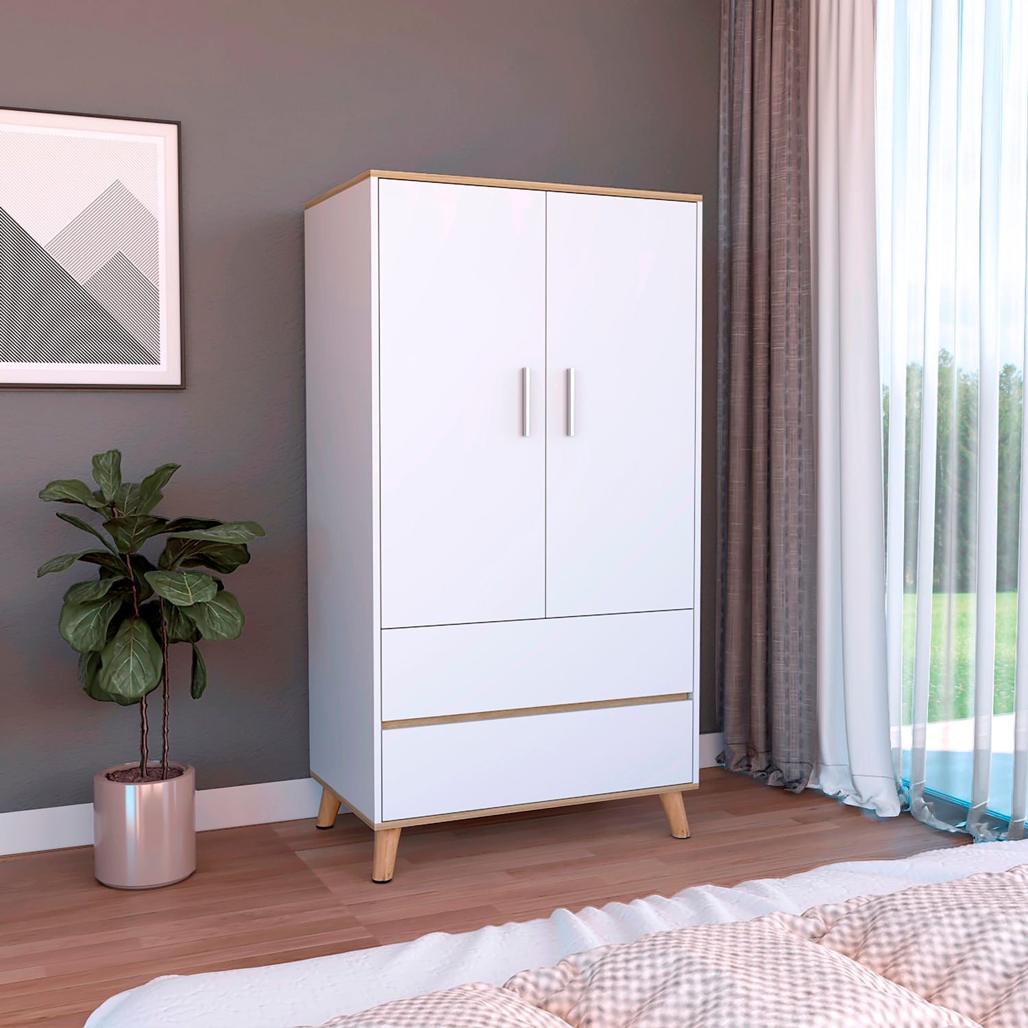 Closet Z 80 X 150 X 50 Bicolor Rta Blanco Duna