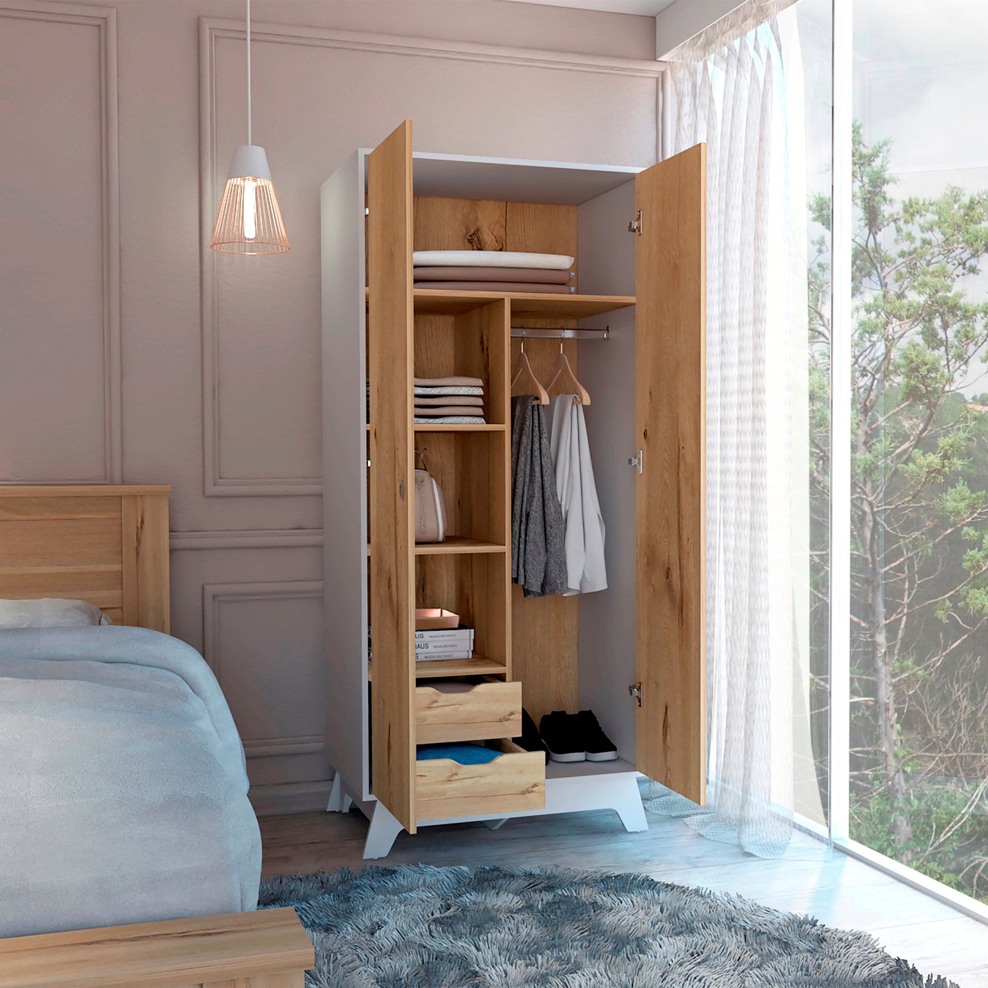 Closet Z81 Bicolor 180X80X50 Rta Blanco Duna