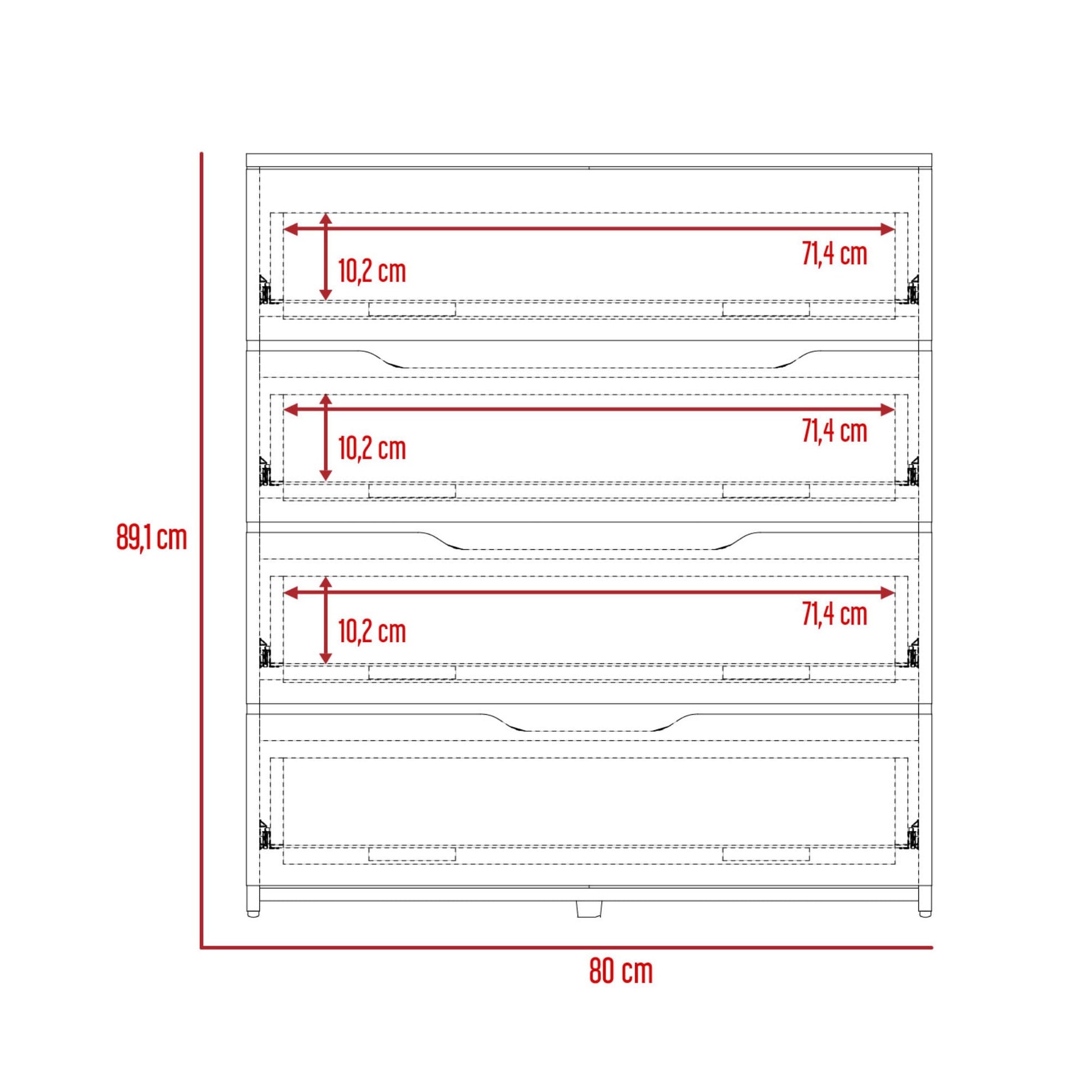 Comoda Z 80 Bicolor 4C 89 X 80 Rta Blanco Duna