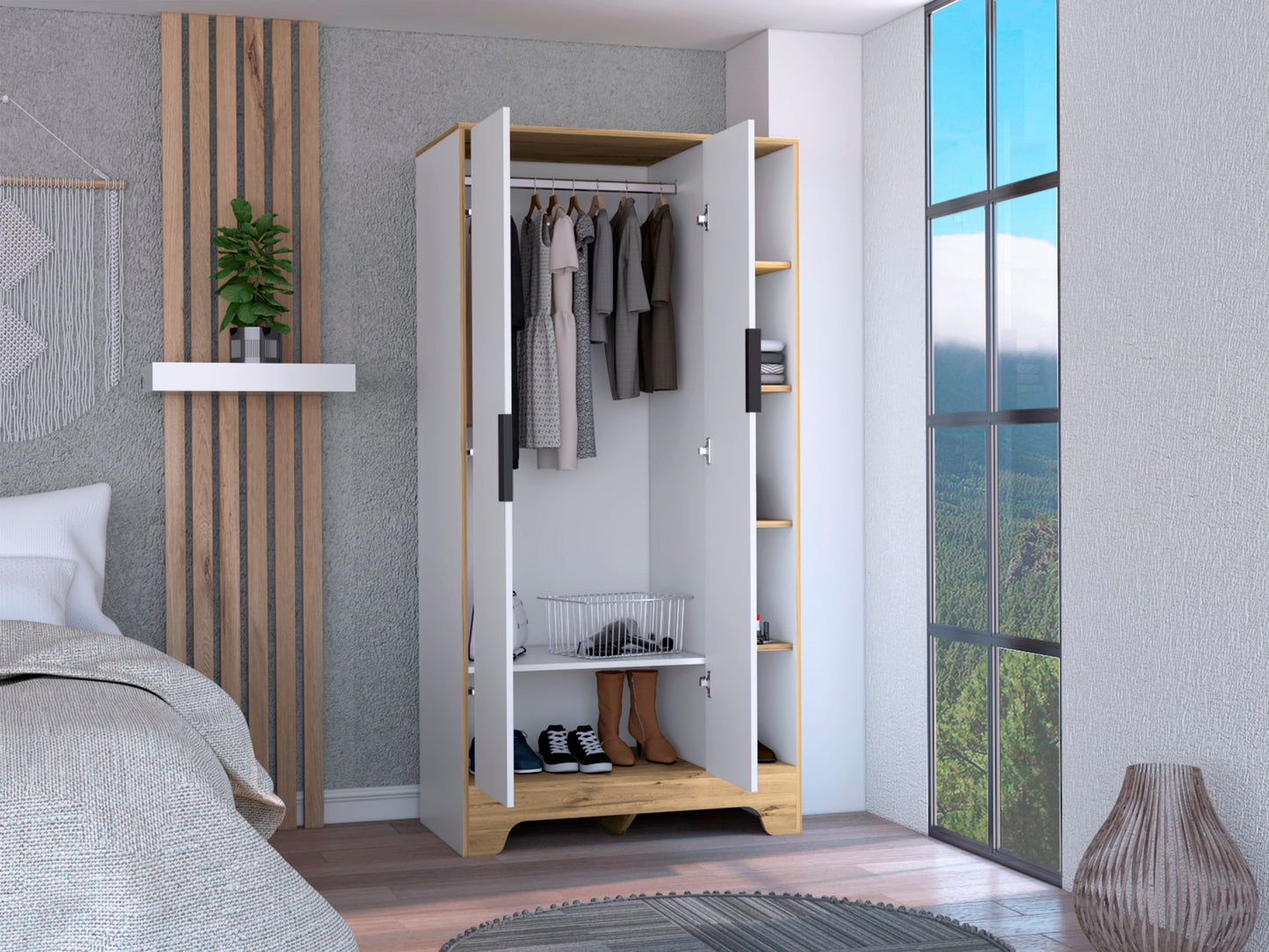 Closet Logan 180 X 90 X 50 Rta Duna + Blanco