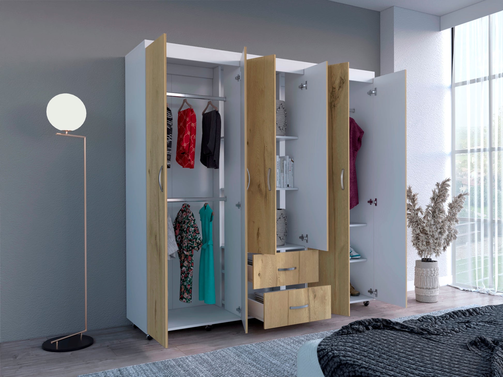 Closet Bariloche 200 X 200 X 50 Rta Blanco Duna