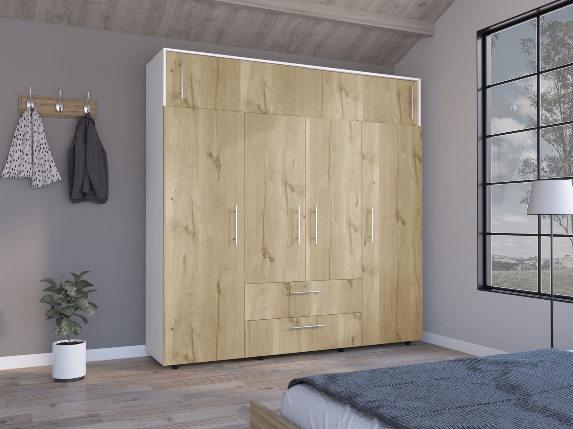 Armario Luque 200 X 204 X 50 Rta Blanco Duna