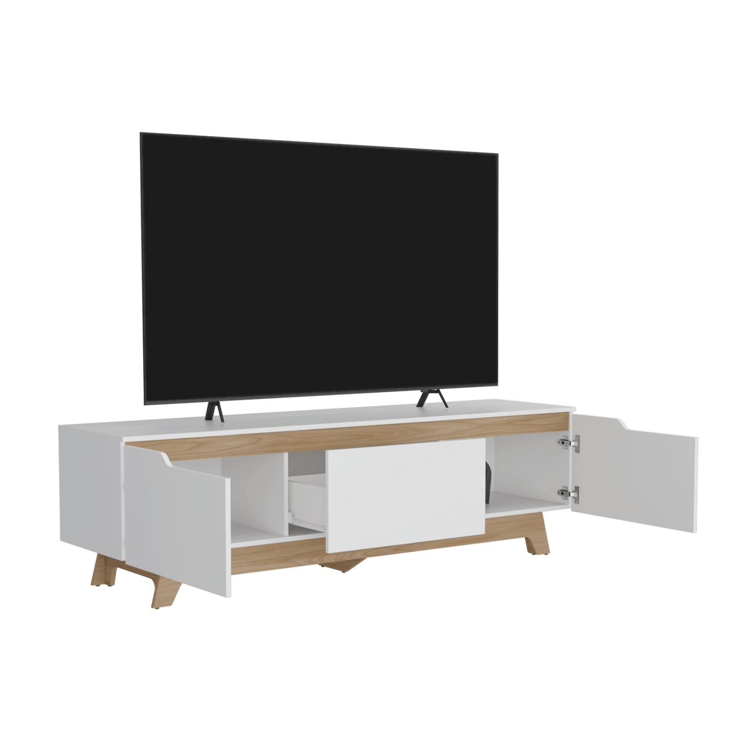 Centro De Entretenimiento Woodall Tv 80'' 53X180X45 Rta Blanco Fresno