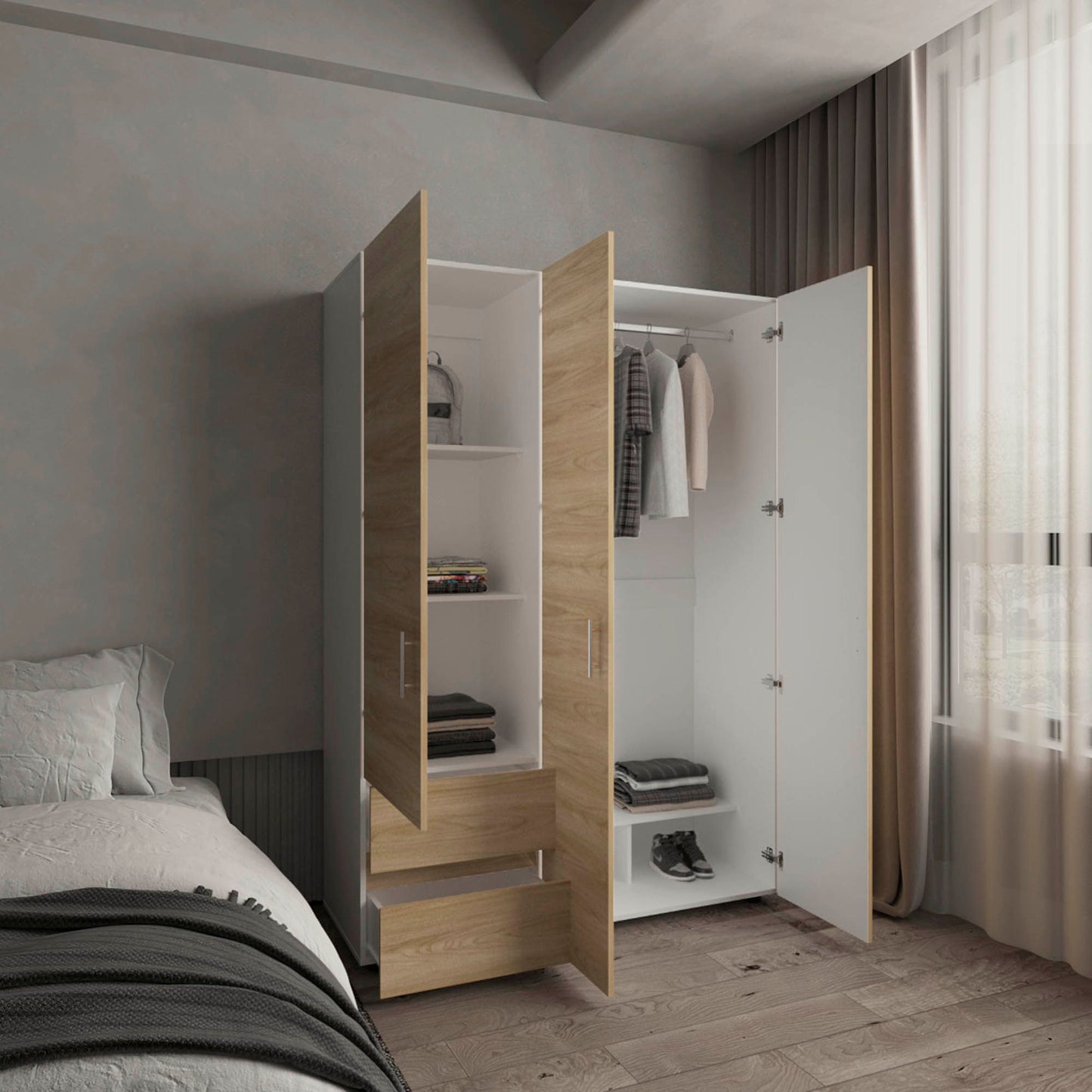 Closet Dassel 200X140X52 Rta Fresno Eu Blanco