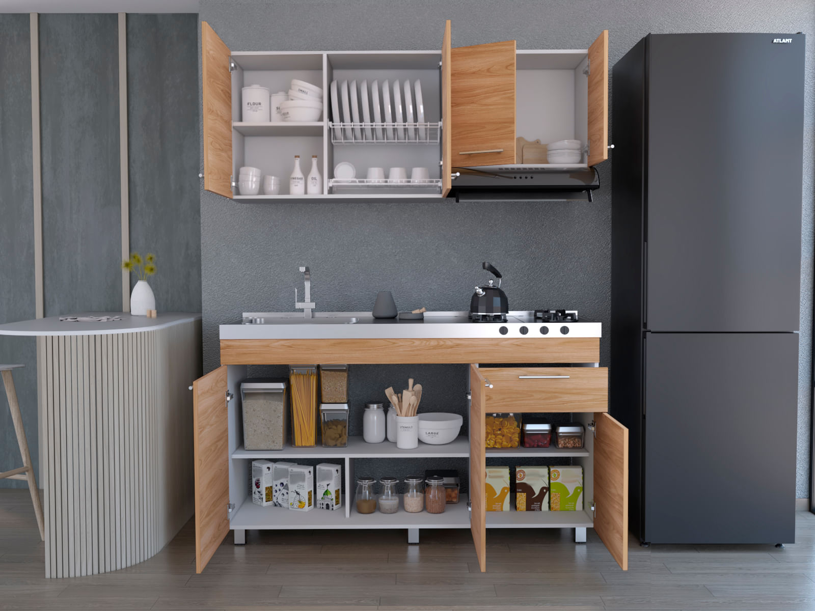 Cocina Bazagli 150 Izq Rta Blanco Fresnoeu