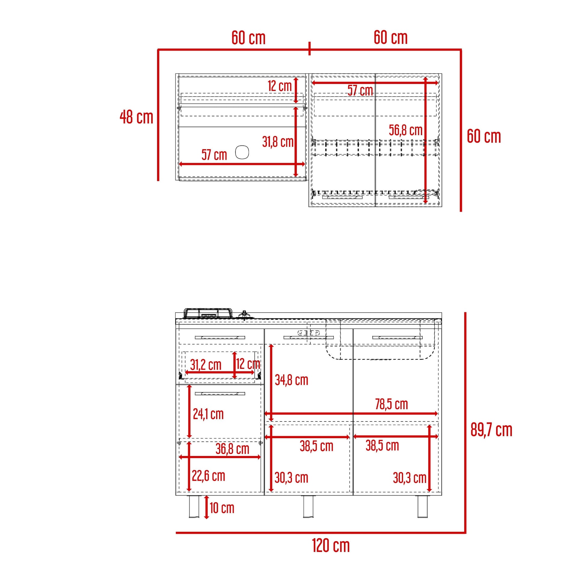 Cocina 120 Pierre Rta Milan Blanco Meson Der