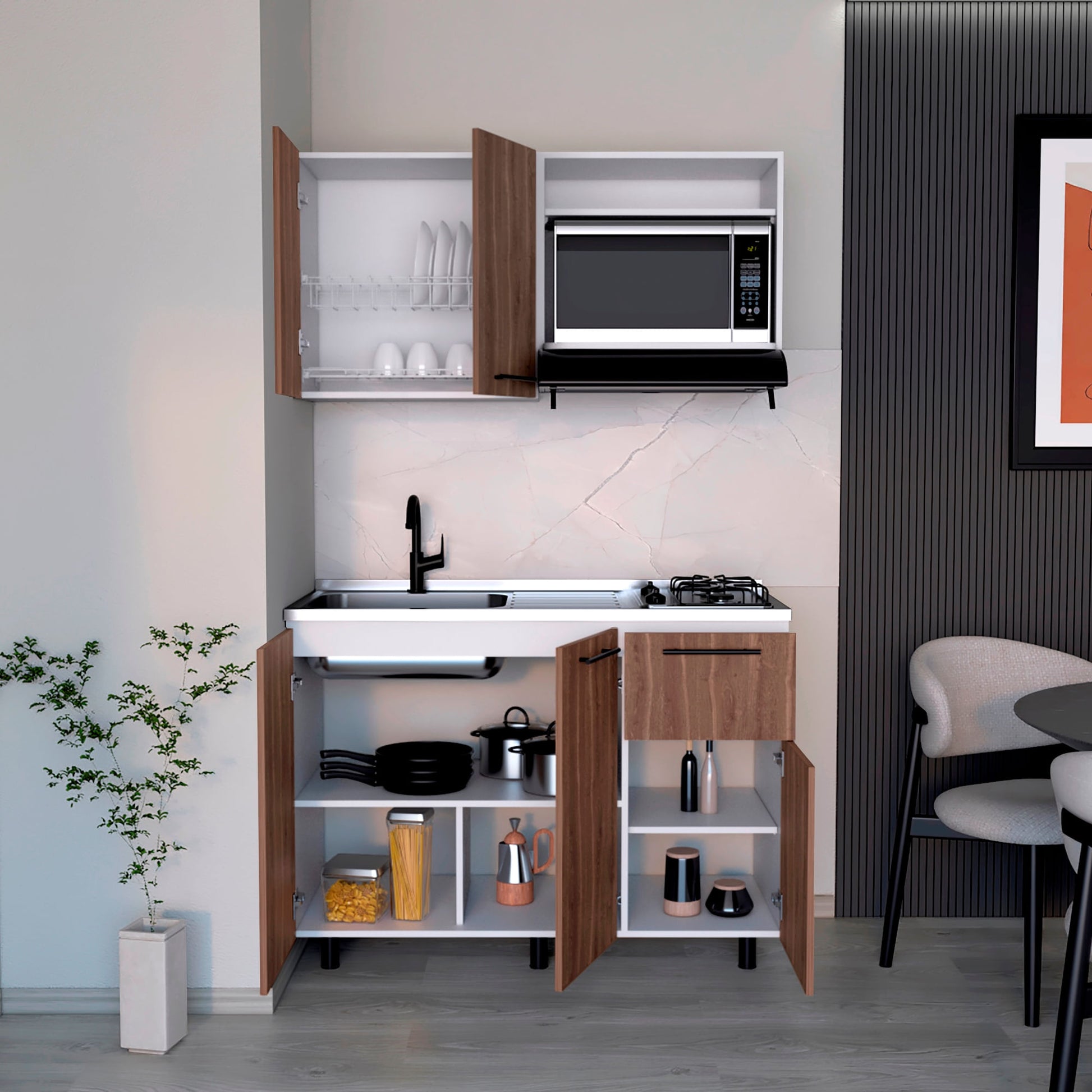 Cocina 120 Pierre Rta Milan Blanco Meson Izq