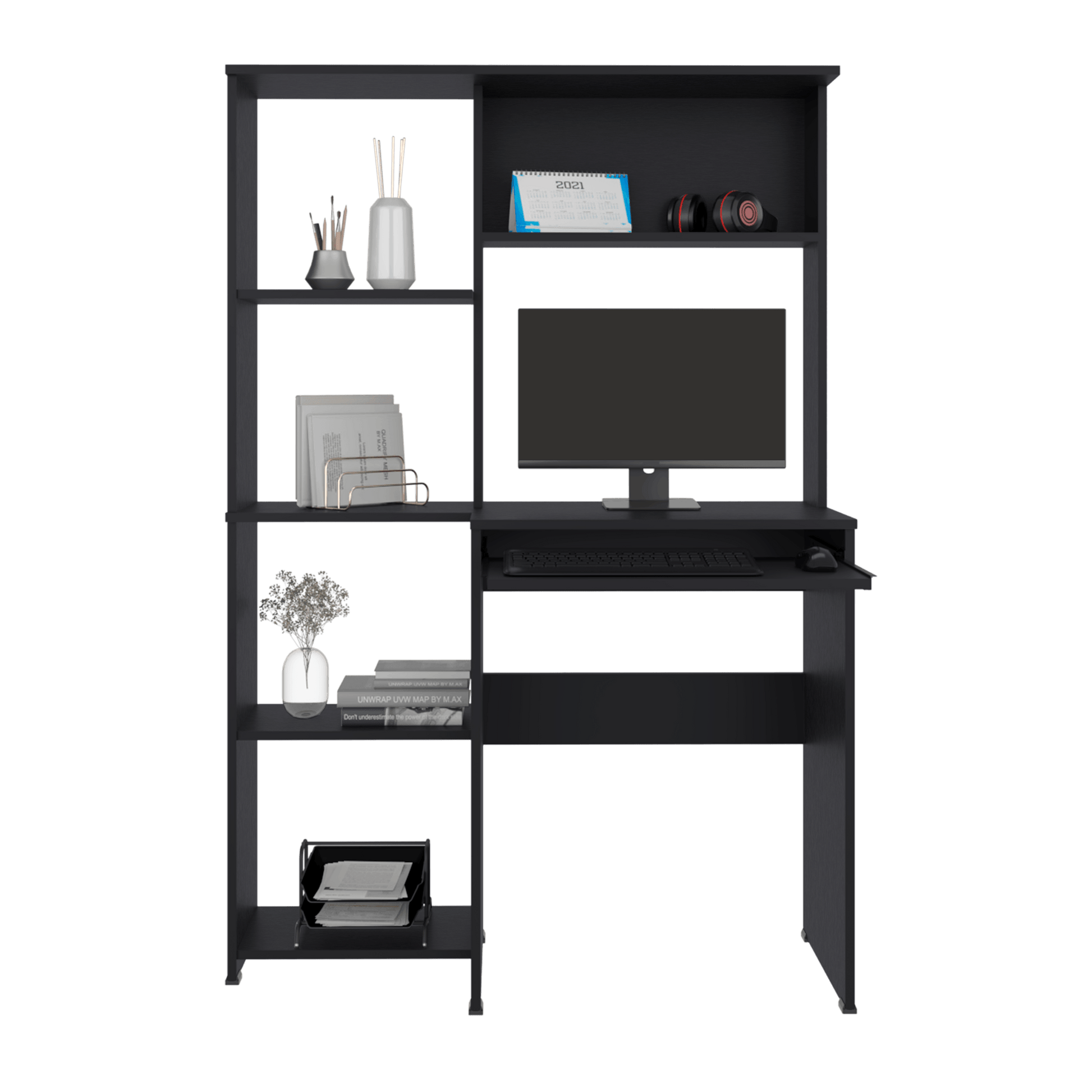 Centro De Computo Con Biblioteca Alden Eco 150X100X40 Rta Wengue