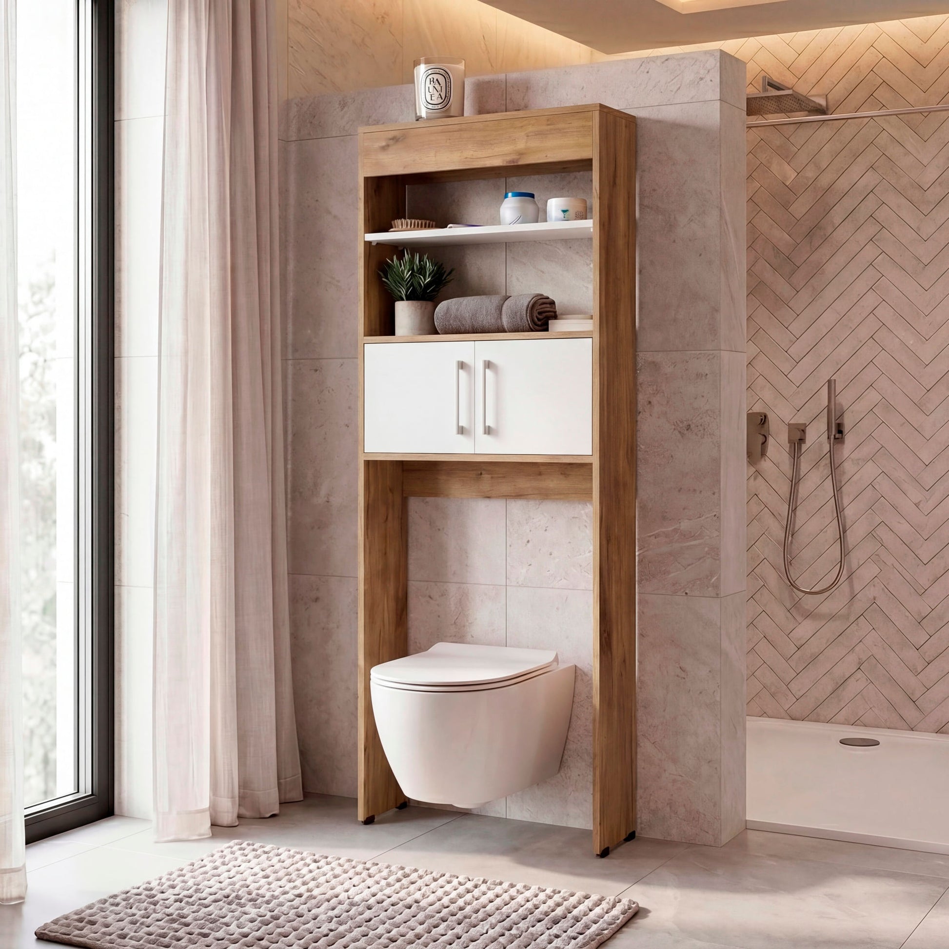 Optimizador De Baño Bath Bi Color 160X62X20 Rta Fresno Blanco Zf