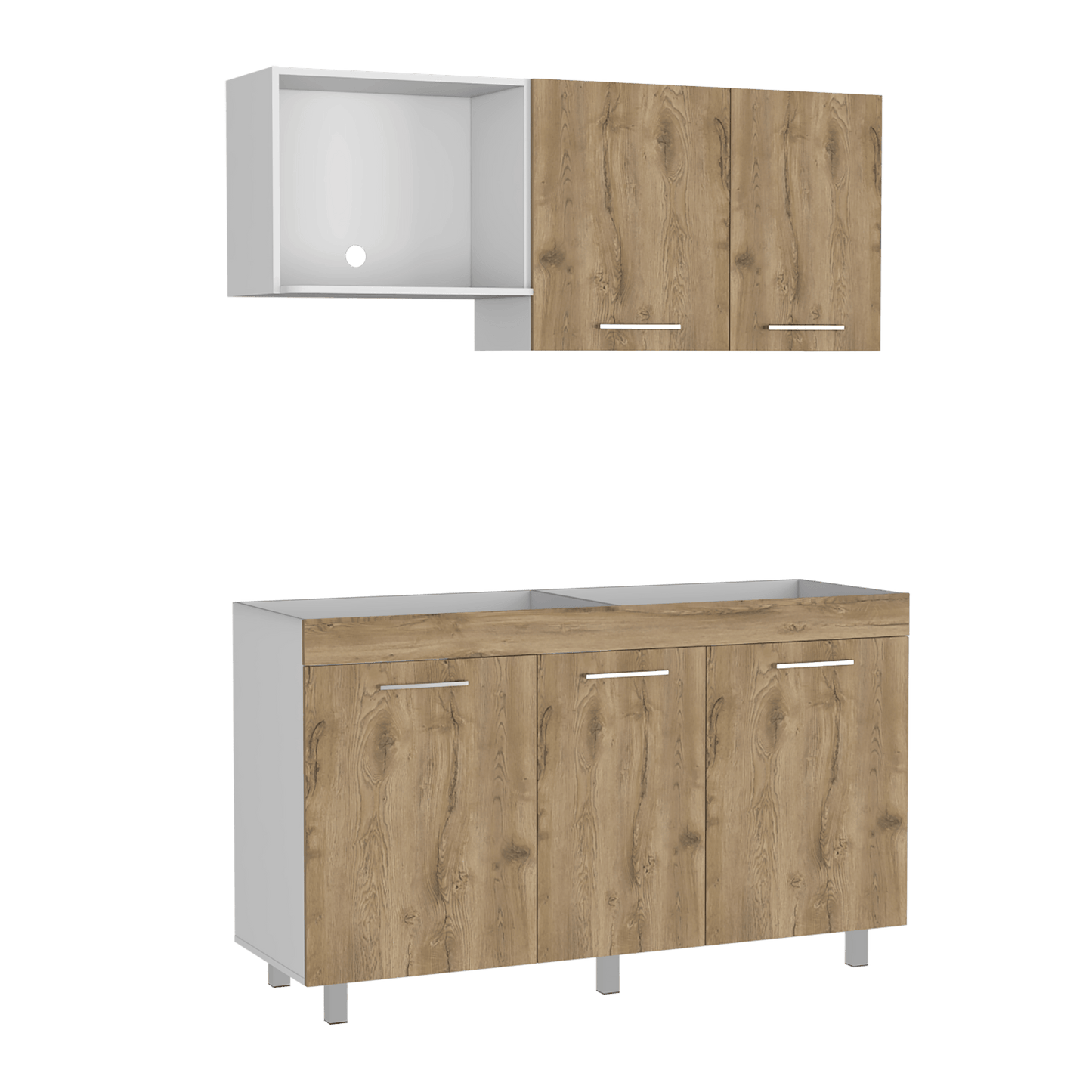 Cocina 150 Miró Lite 72X150X40 Rta Blanco Mqz Macadamia