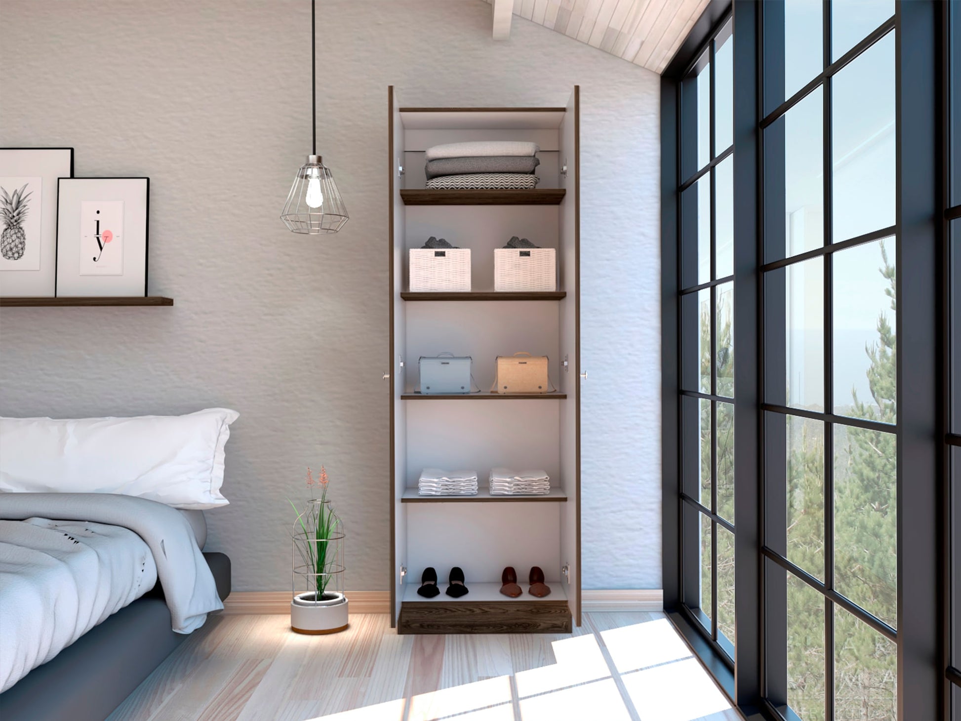 Closet 2 Puertas Home Multiusos Rta Milan + Blanco