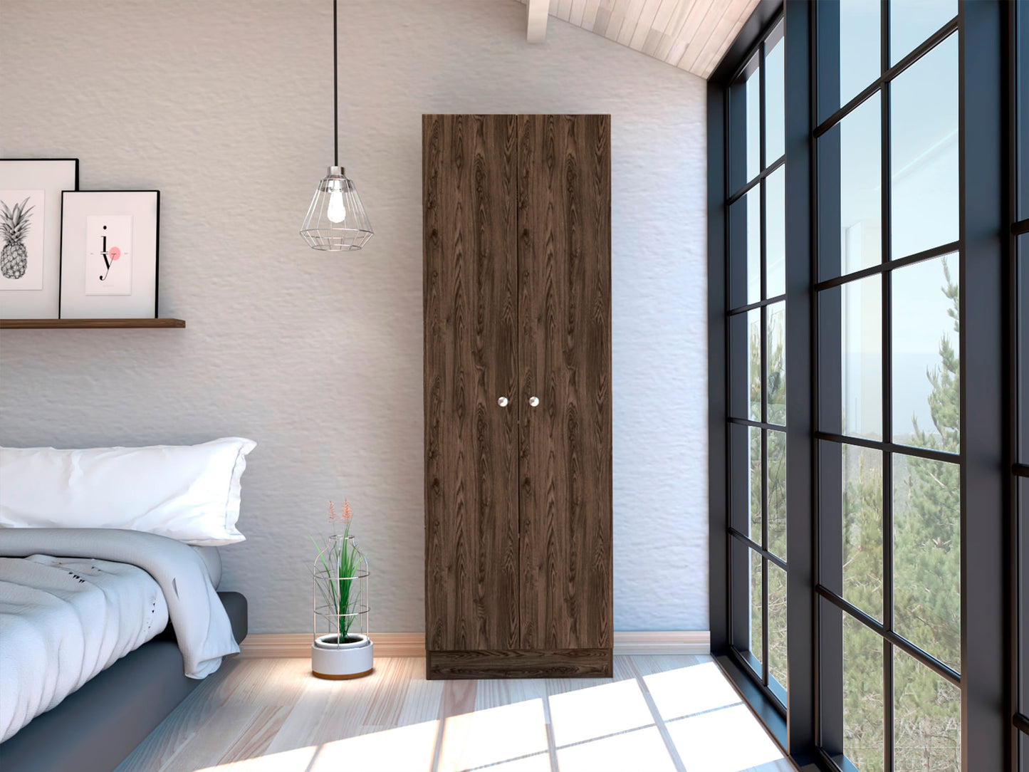 Closet 2 Puertas Home Multiusos Rta Milan + Blanco