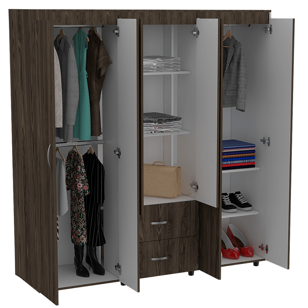 Closet Bariloche 180 X 170 X 50 Rta Blanco + Milan N/A