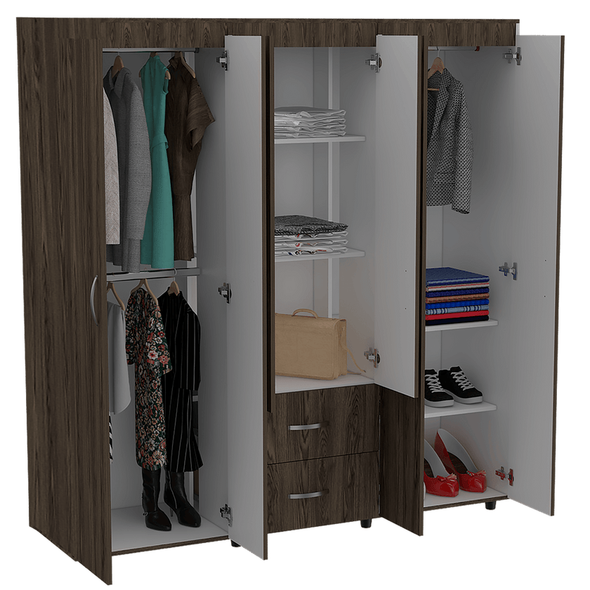 Closet Bariloche 180 X 170 X 50 Rta Blanco + Milan N/A