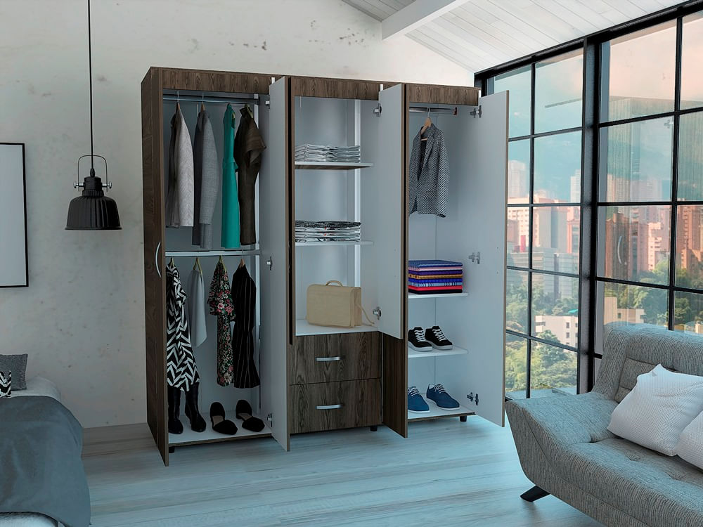 Closet Bariloche 180 X 170 X 50 Rta Blanco + Milan N/A