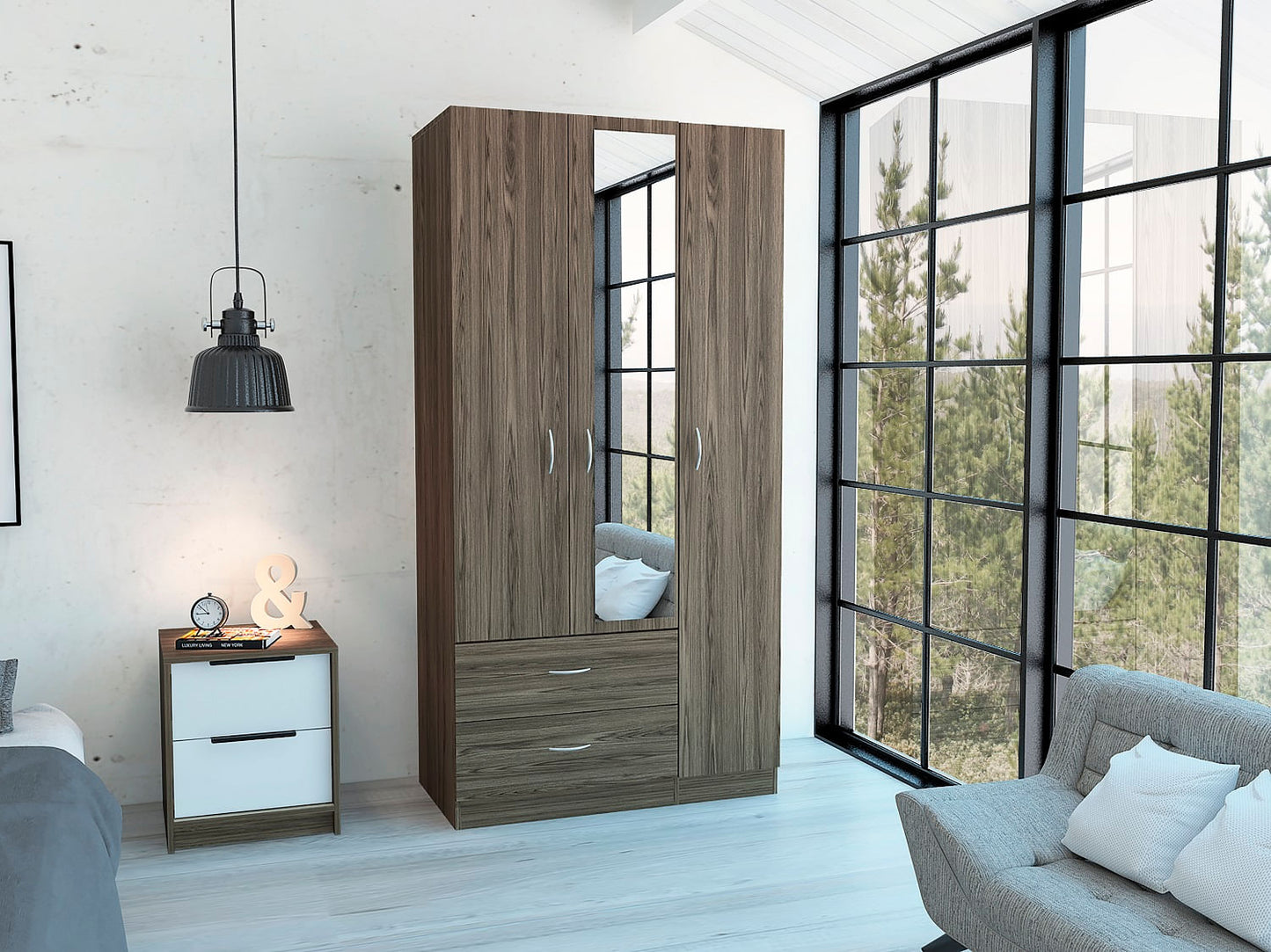 Closet Oporto 180 X 90 X 47 Rta Milan + Blanco