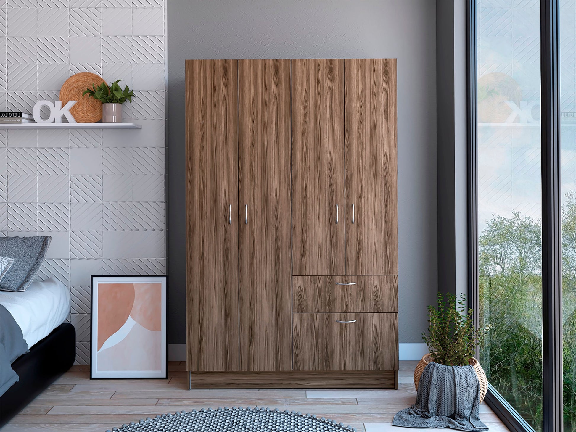 Closet Vaupes 170 X 108 X 18 Rta Milan + Blanco