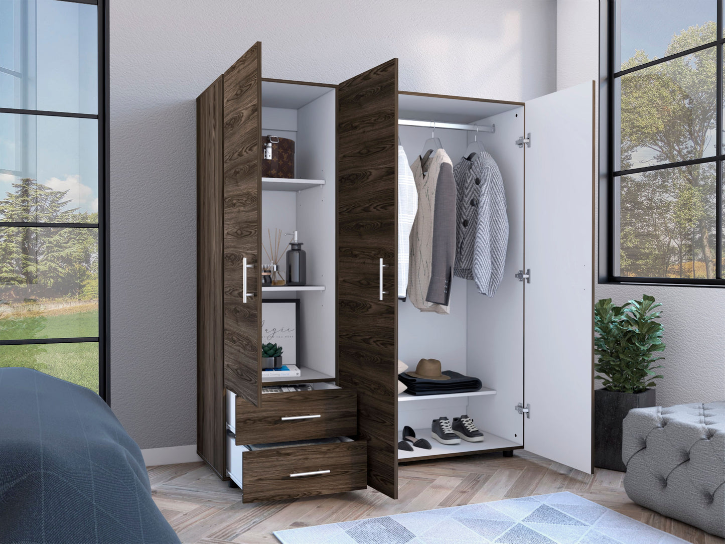 Closet Dassel 161 X 140 X 51 Rta Milan + Blanco