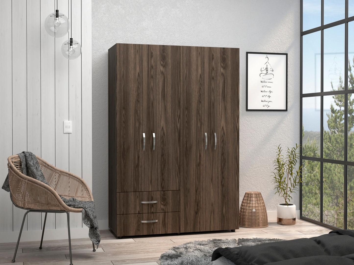 Closet Ankora Basic 180 X 120 X 47 Rta Milan + Blanco
