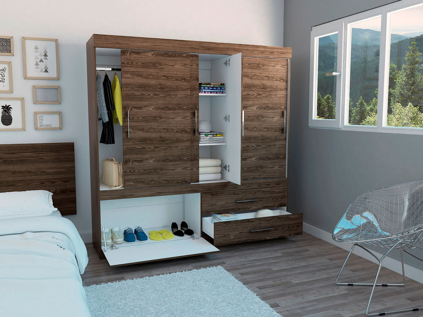 Closet Allegro 180 X 180 X 48 Rta  Milan + Blanco