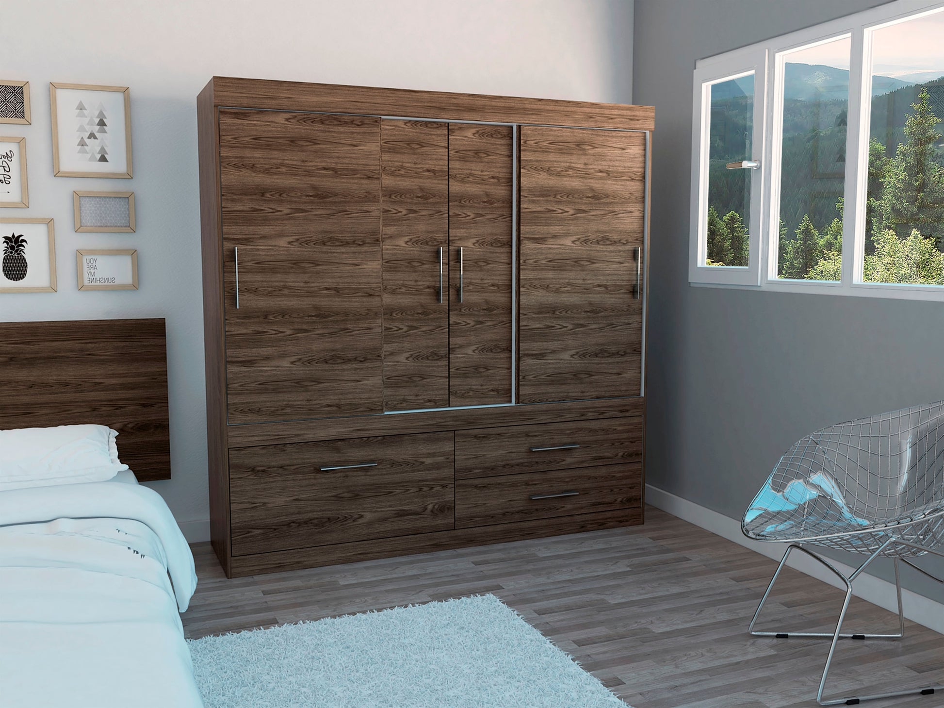 Closet Allegro 180 X 180 X 48 Rta  Milan + Blanco