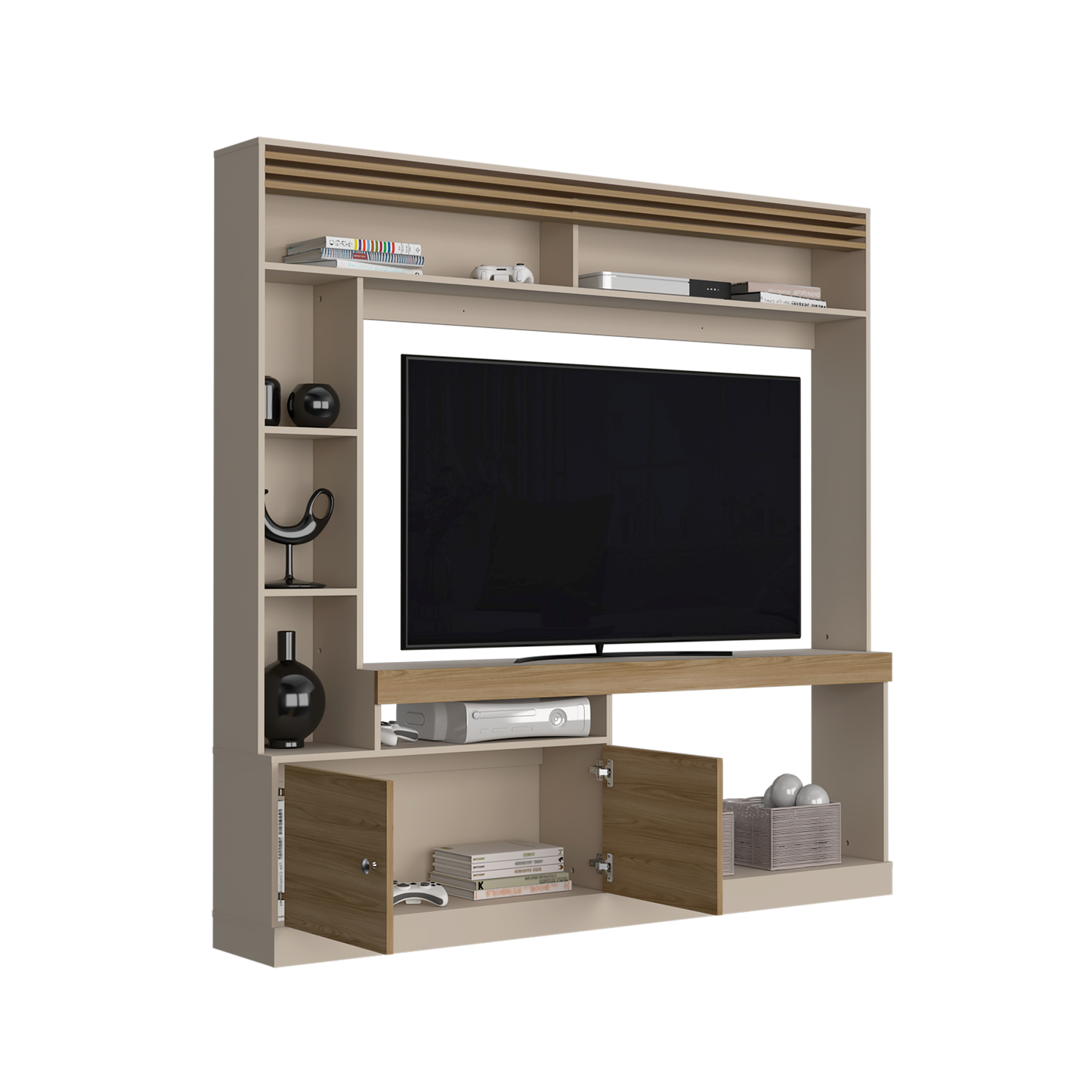 Centro De Entretenimiento Blaine 180X180X30 Rta Capri + Fresno Eu