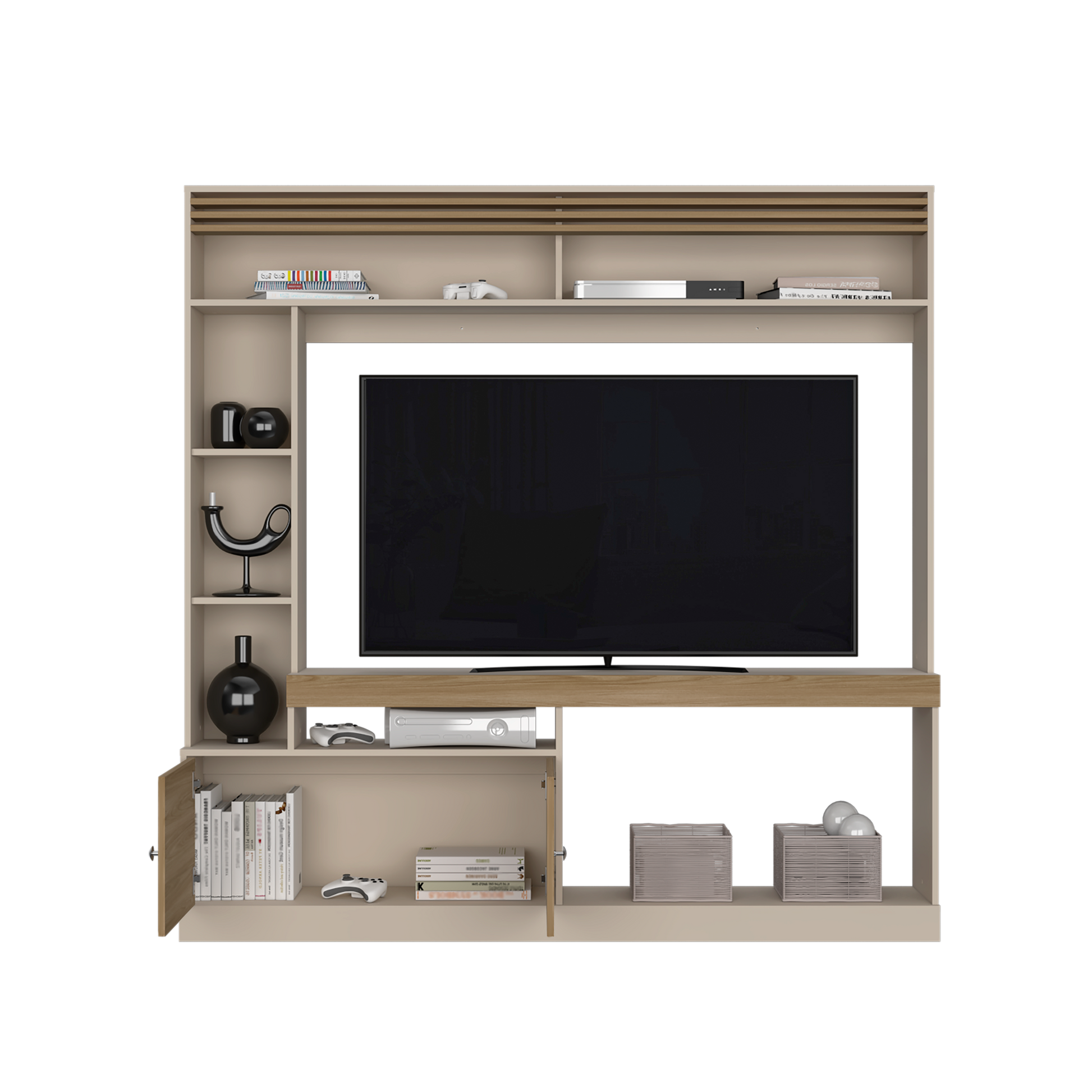 Centro De Entretenimiento Blaine 180X180X30 Rta Capri + Fresno Eu