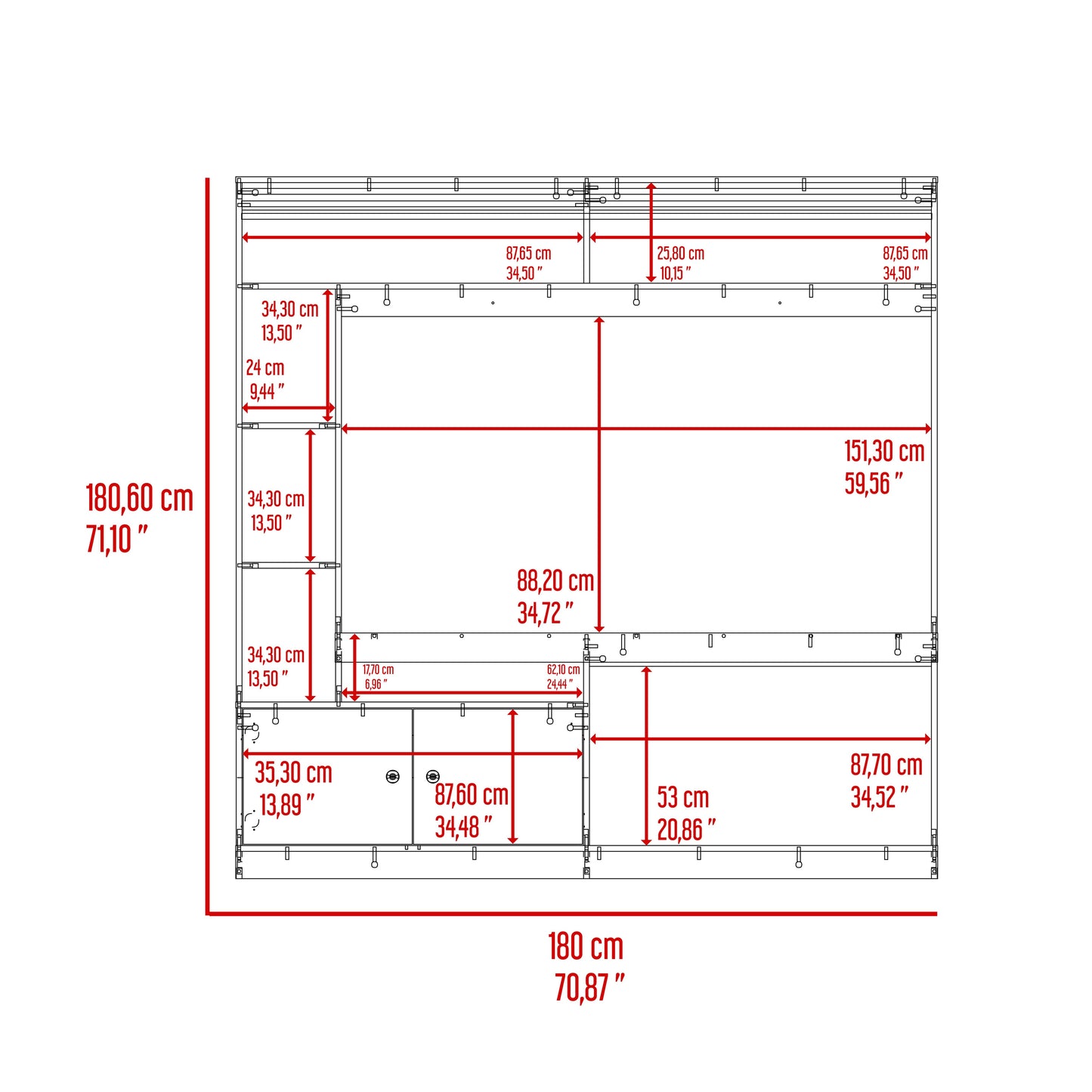 Centro De Entretenimiento Blaine 180X180X30 Rta Capri + Fresno Eu