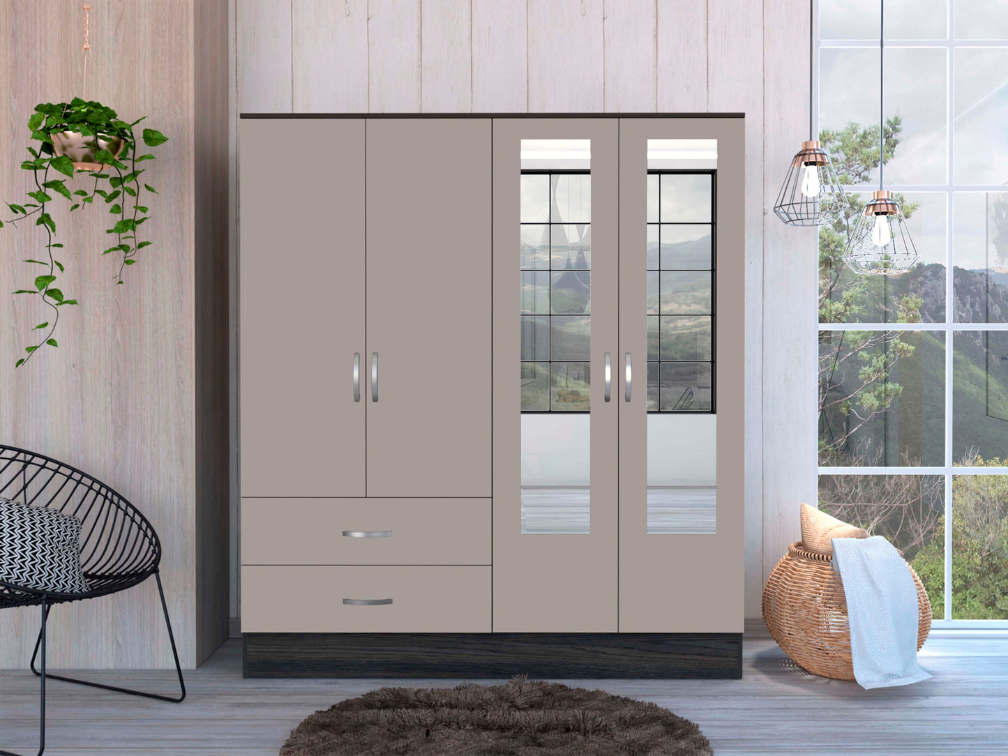 Closet Balton 180 X 160 X 50 Rta Carbon + Taupe