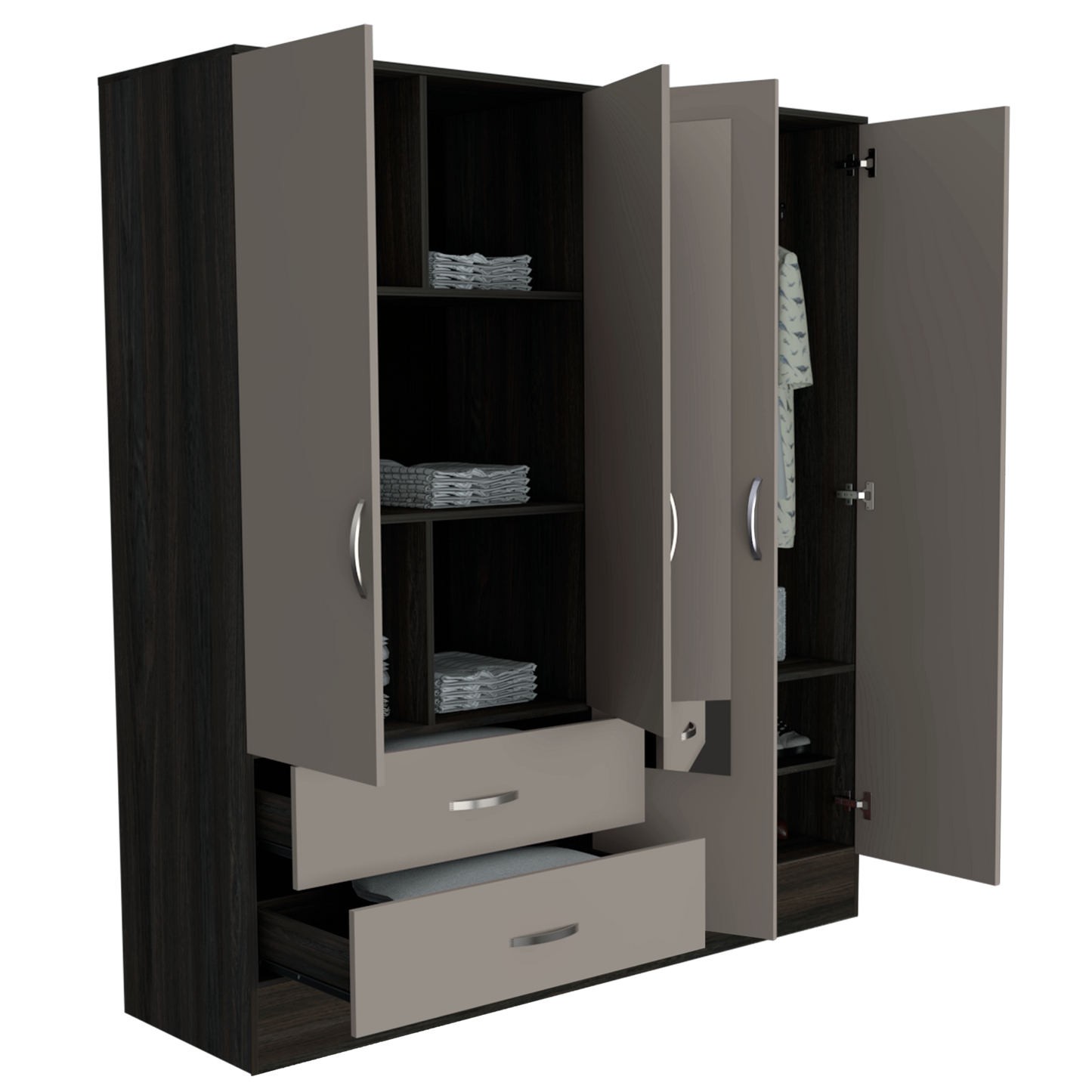 Closet Balton 180 X 160 X 50 Rta Carbon + Taupe